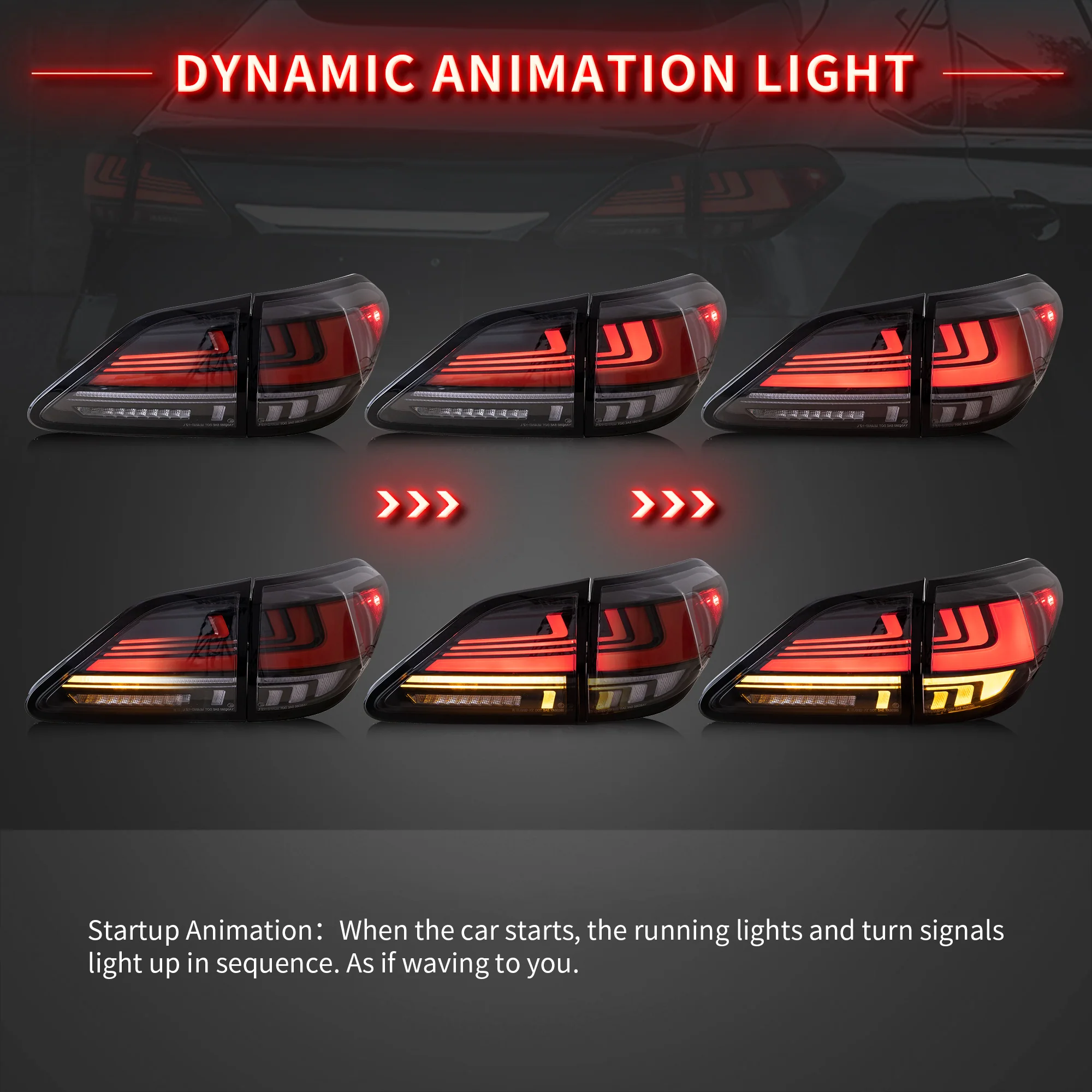 VLAND Headlights and Taillights For Lexus RX350 RX450h 2012-2014 F Sport 3rd gen (AL10) [Fits HID/Xenon Models] - Image 8