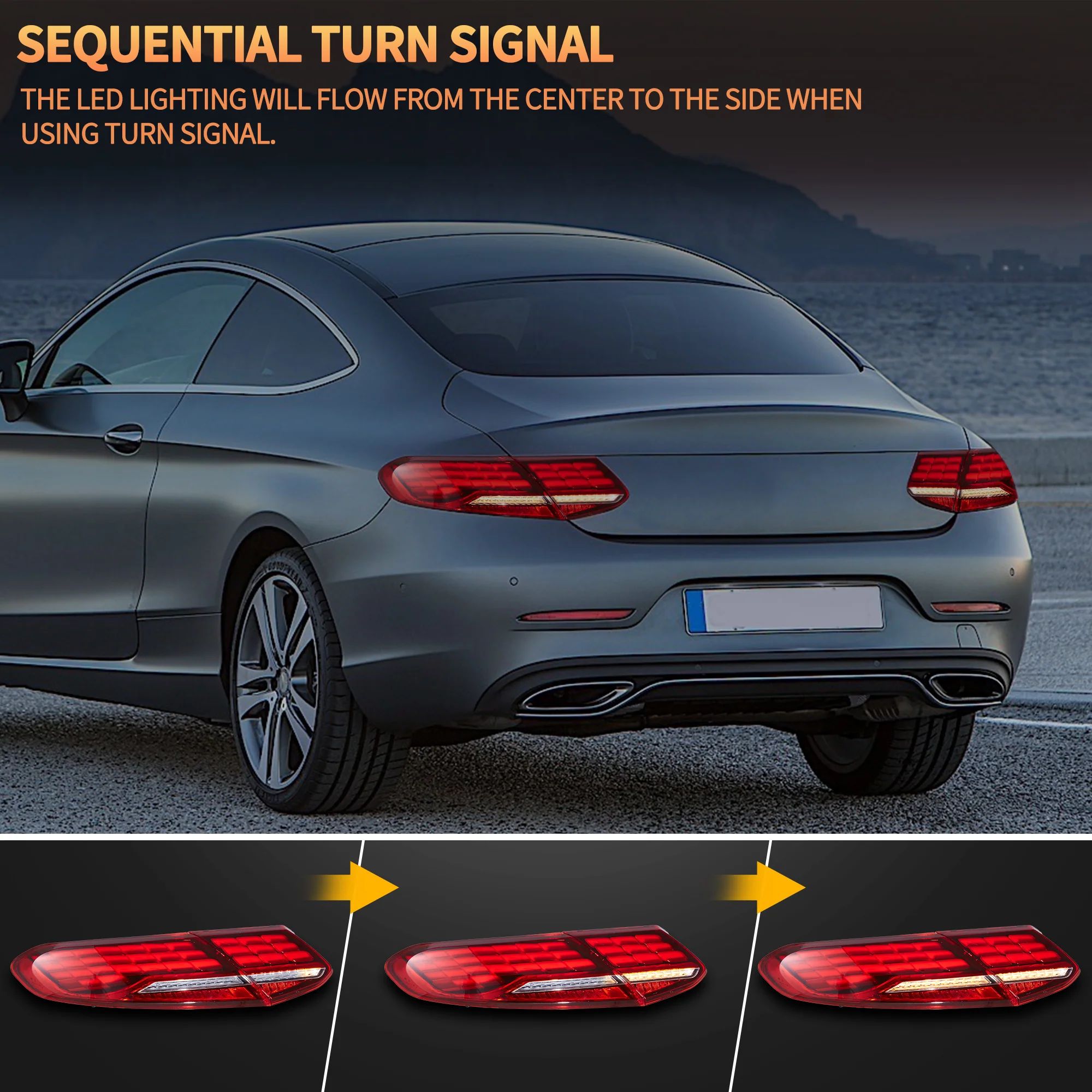 VLAND LED Taillights For Mercedes Benz C-Class Coupe/Cabriolet A205/C205 2015–2023 - Image 6