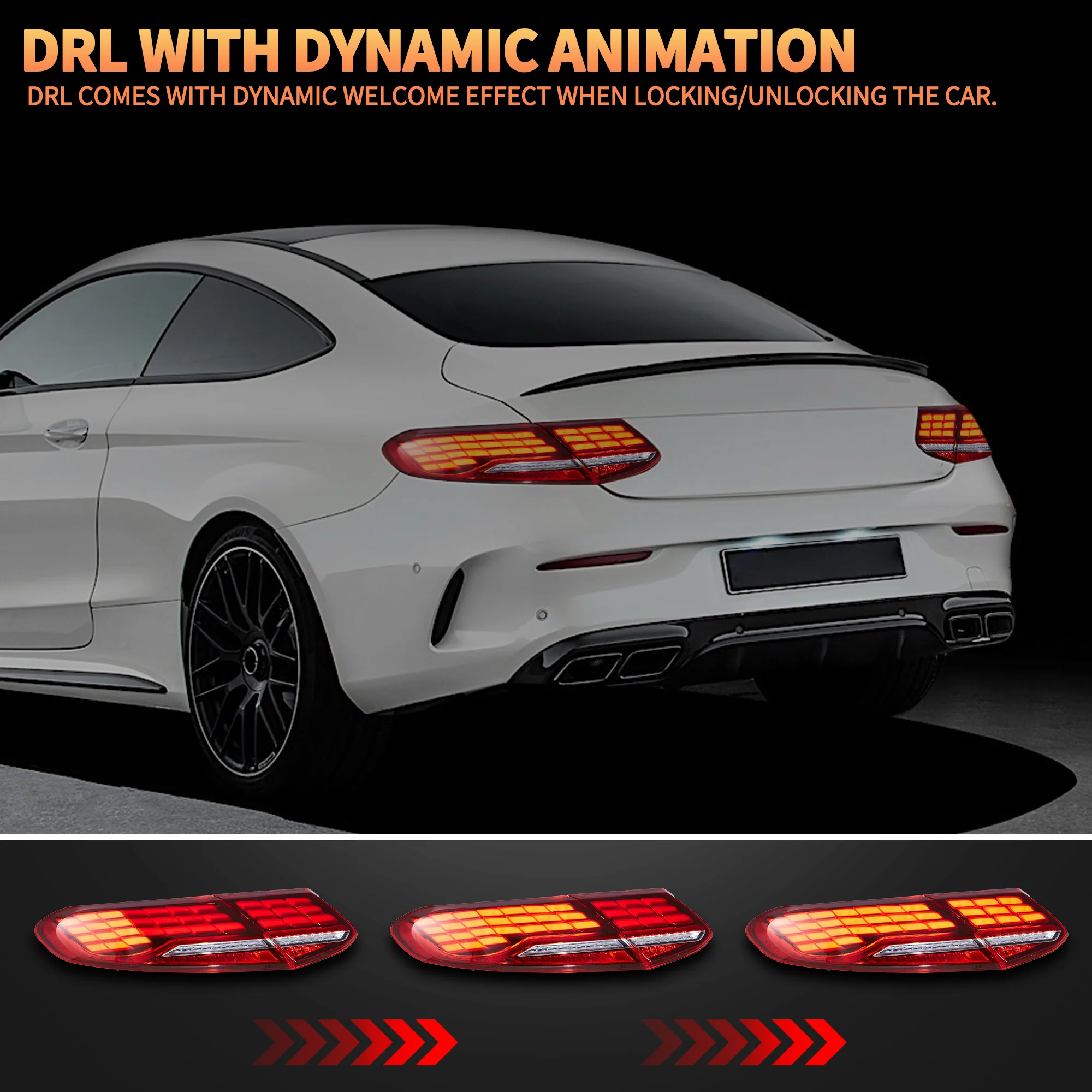 VLAND LED Taillights For Mercedes Benz C-Class Coupe/Cabriolet A205/C205 2015–2023 - Image 7