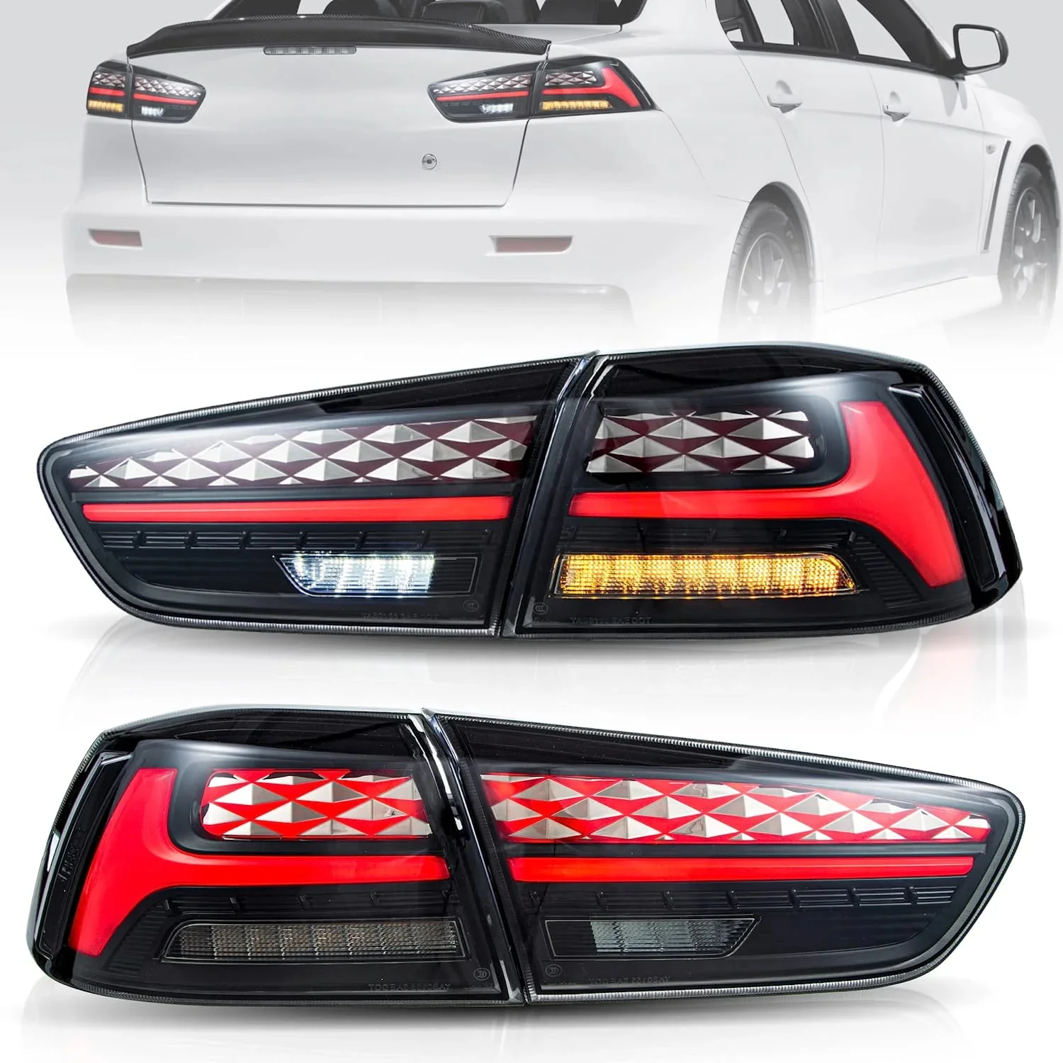 VLAND LED Tail Lights For Mitsubishi Lancer GT Evolution EVO X 2008-2018 with Welcome Lights