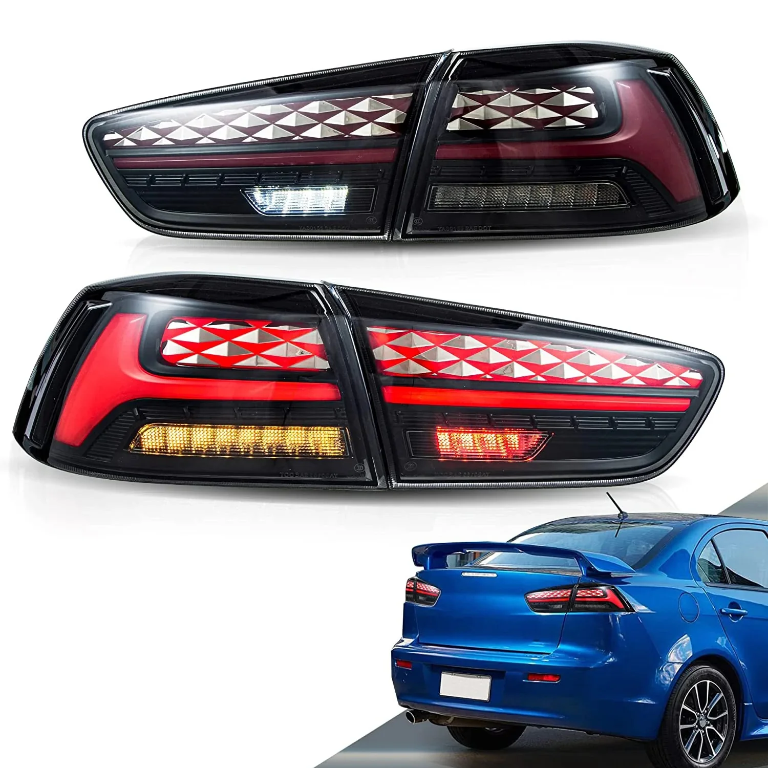 VLAND LED Tail Lights For Mitsubishi Lancer GT Evolution EVO X 2008-2018 with Welcome Lights - Image 3