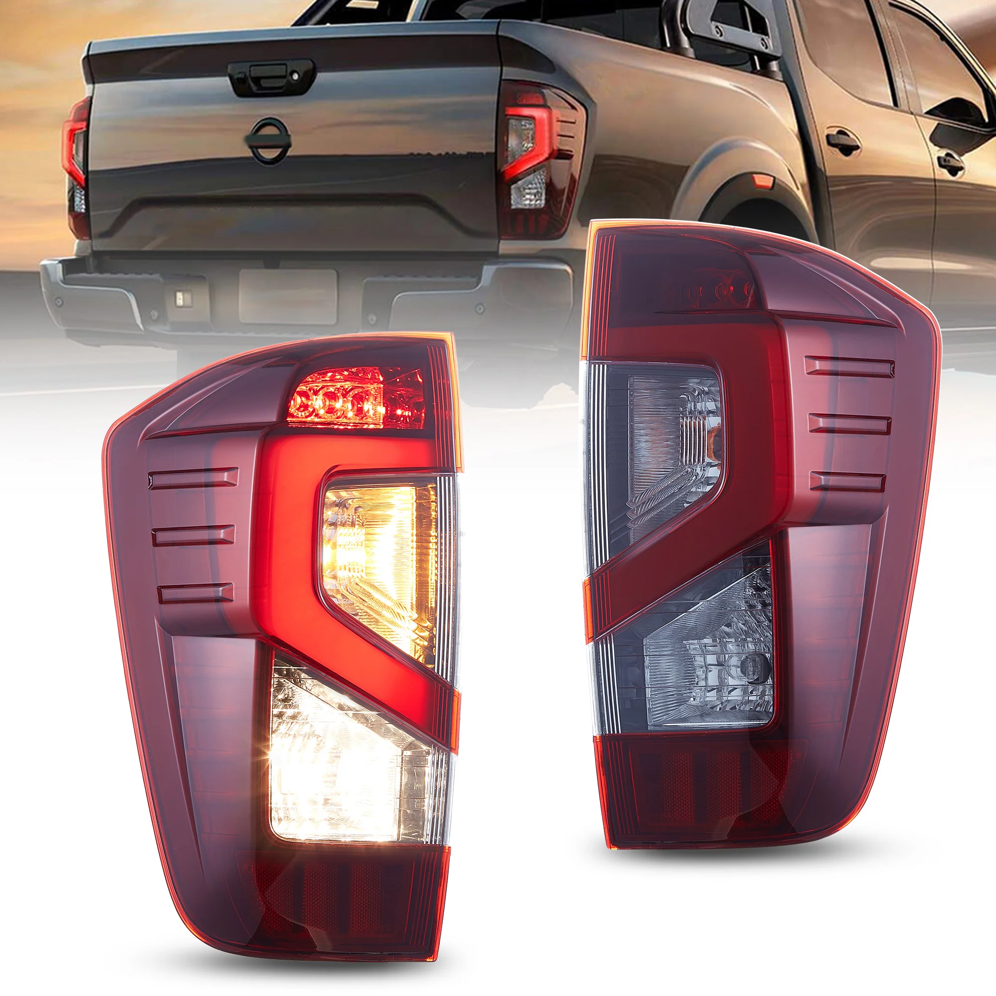 VLAND LED Tail Lights For Nissan NP300 / Navara NP300 / Frontier D23 2014-2023 with DRL Turn Signal Rear Lamps Assembly