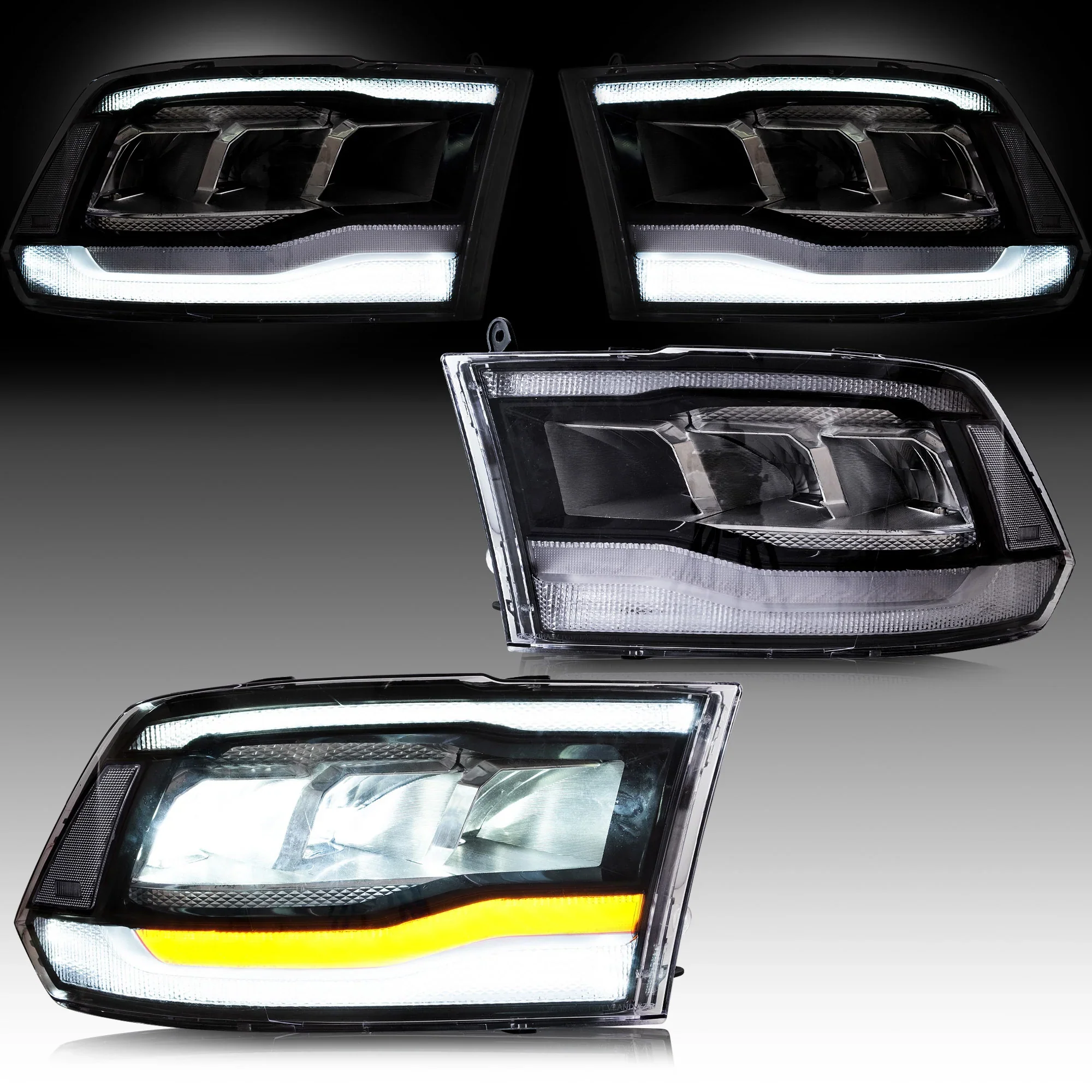 VLAND Full LED Headlights For Dodge RAM 1500 / 2500 / 3500 2009-2018 Ram1500 Classic 2019-2021 [E-MARK./DOT./SAE.] - Image 4