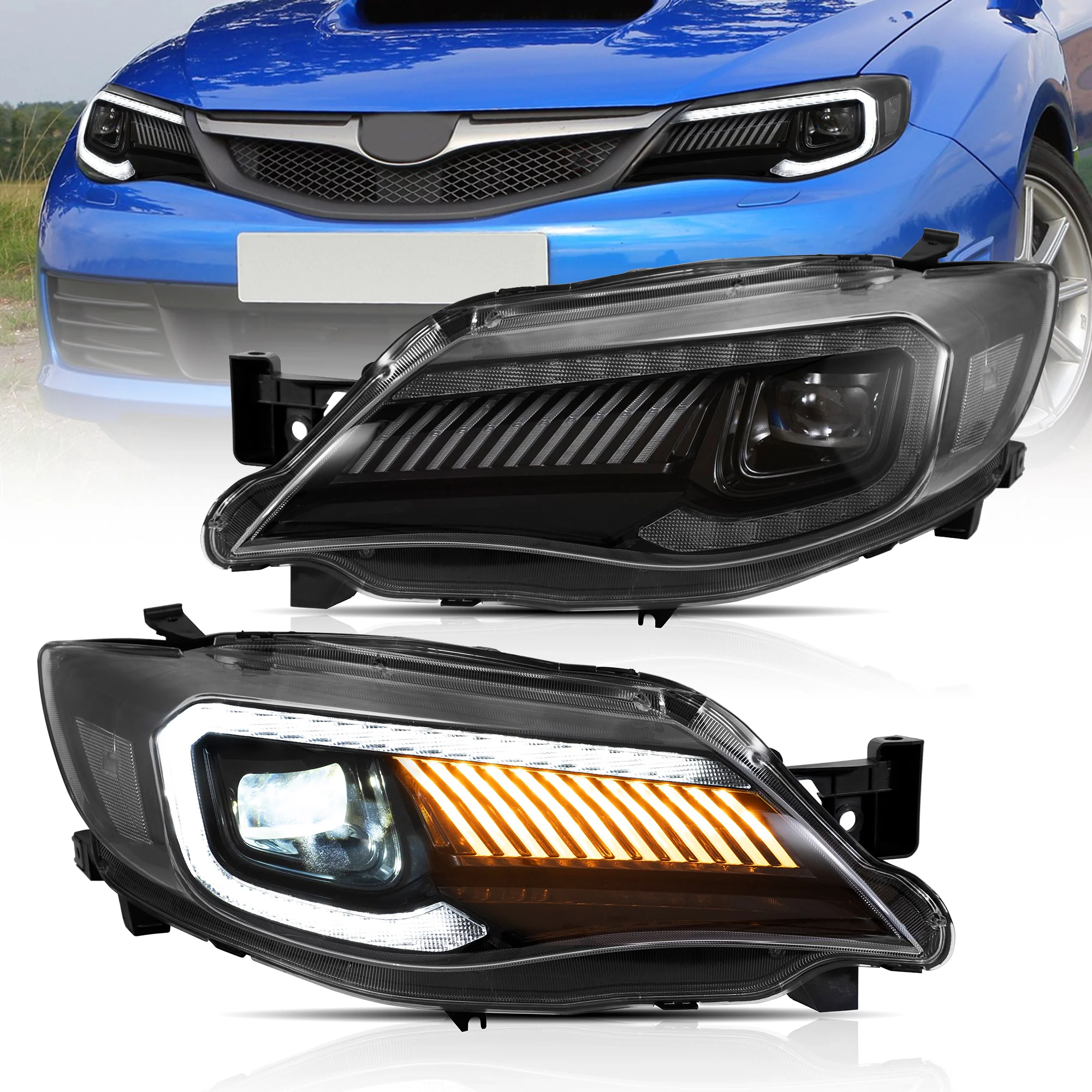 VLAND LED Head Lights For Subaru Impreza WRX STI 2008-2014 [DOT.]