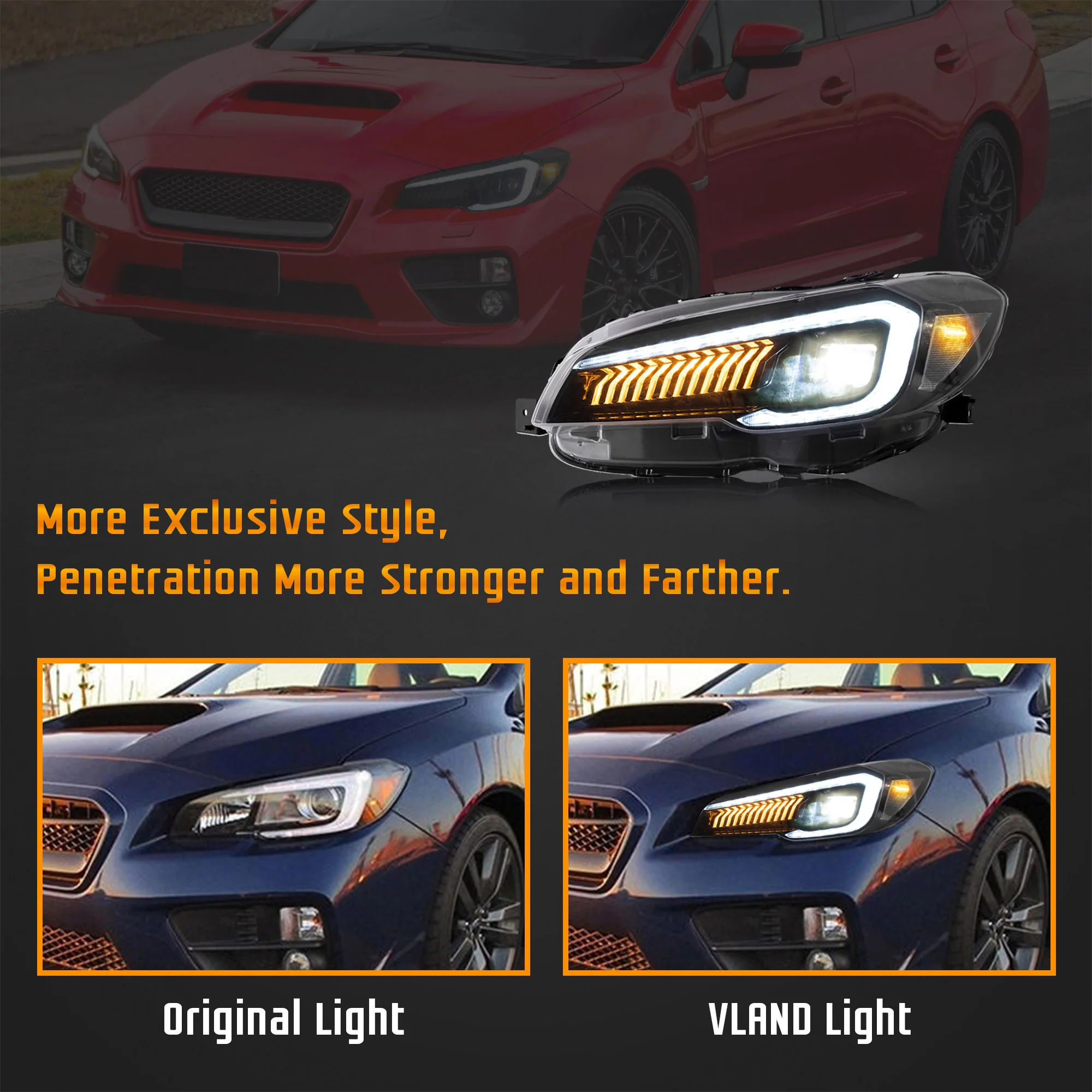 VLAND LED Dual Beam Projector Headlights For Subaru WRX 2015-2021 [DOT. SAE.] - Image 6