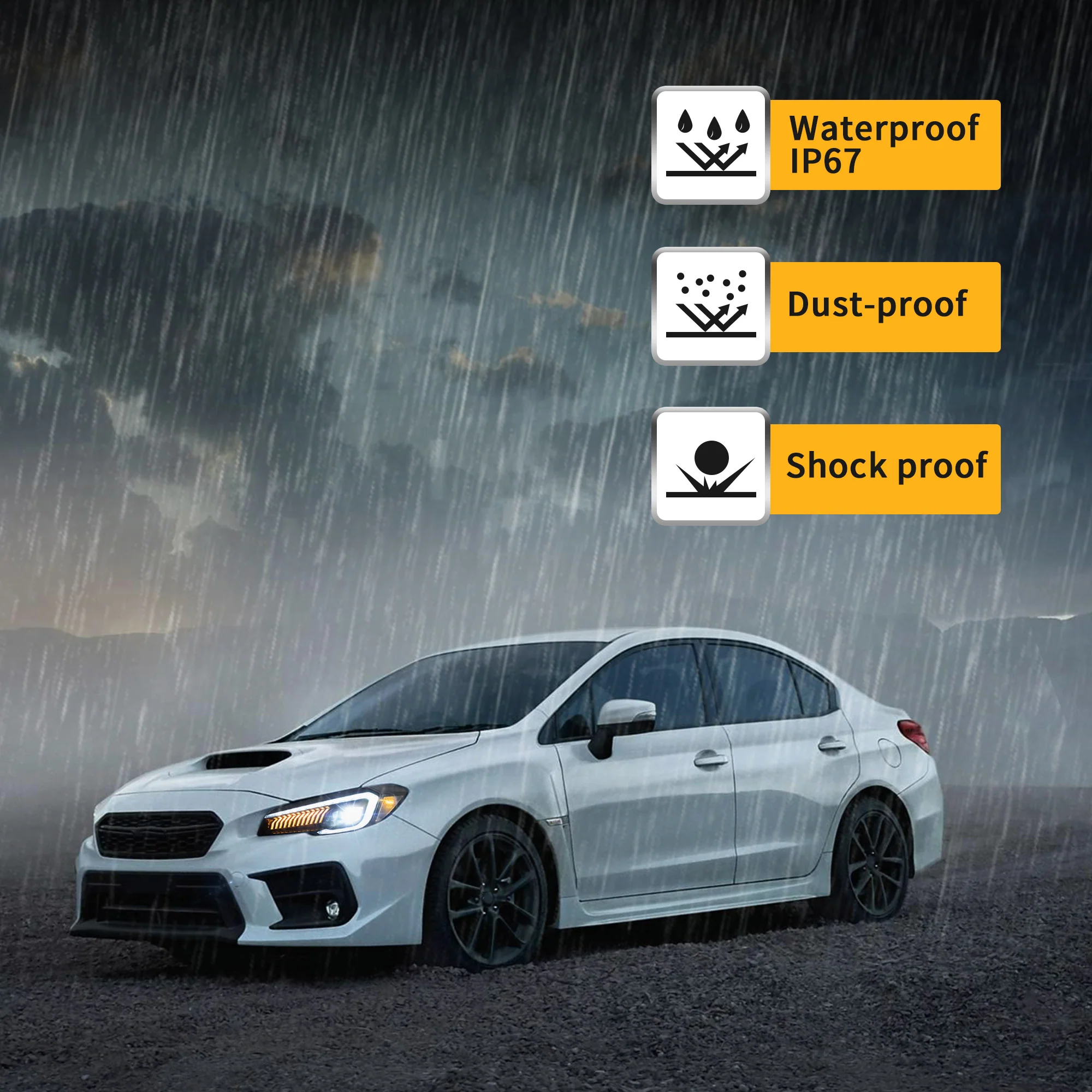 VLAND LED Dual Beam Projector Headlights For Subaru WRX 2015-2021 [DOT. SAE.] - Image 7