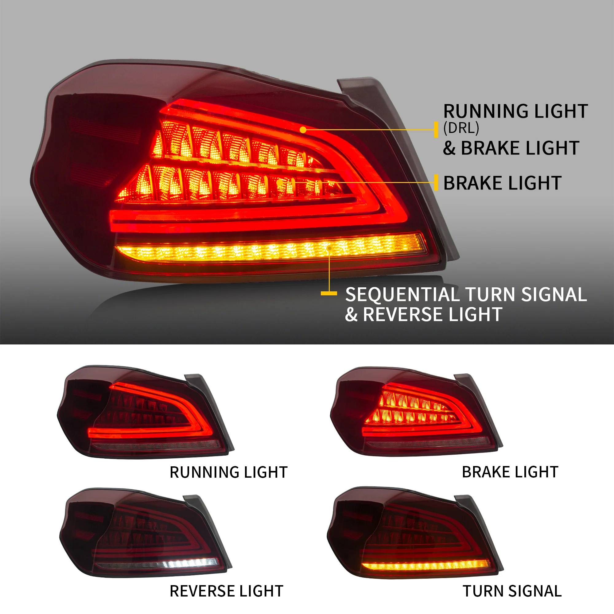 VLAND LED Headlights and Taillights For Subaru WRX / WRX STI 2015-2021 - Image 16