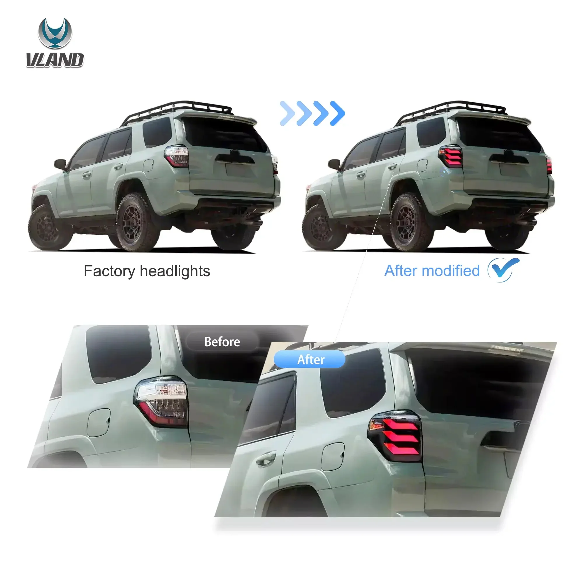 VLAND LED Taillights For Toyota 4Runner 2010-2024 Rear Tail Lights Assembly - Image 12