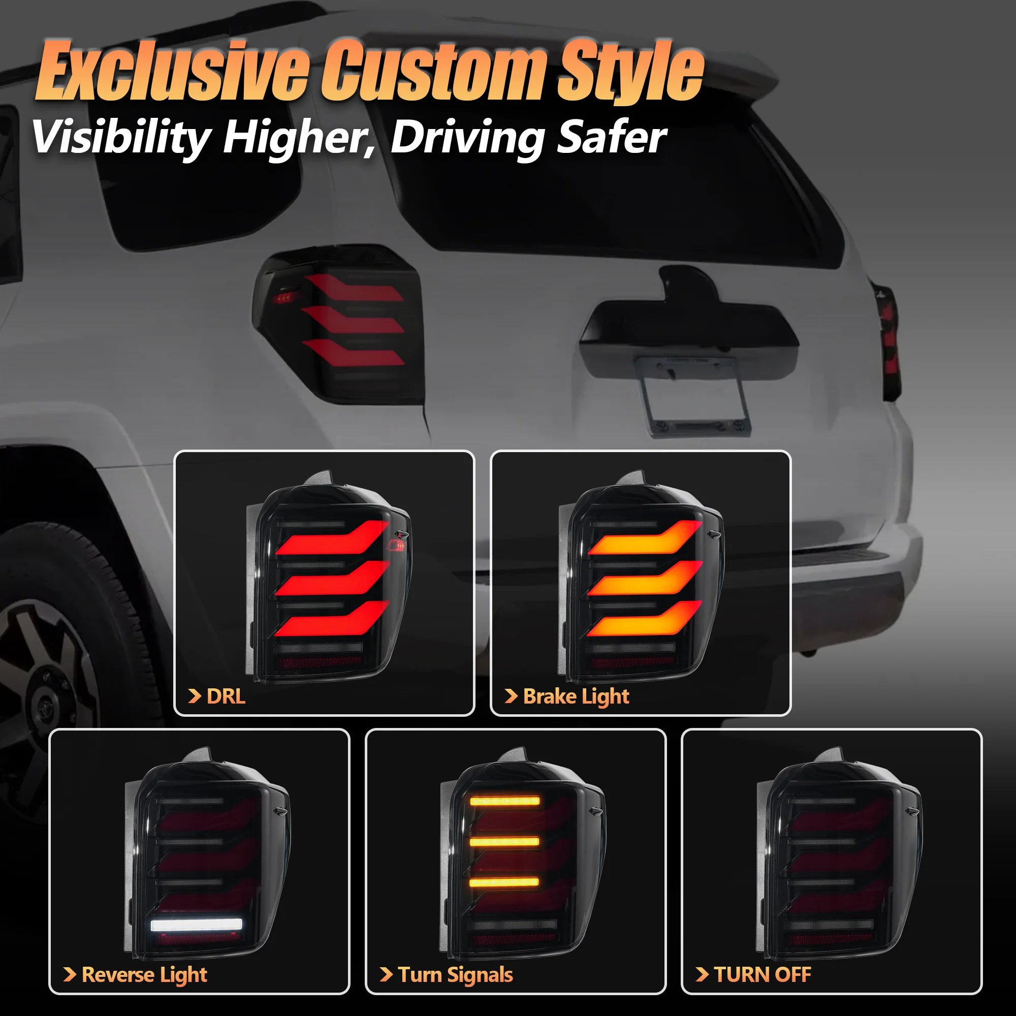 VLAND LED Taillights For Toyota 4Runner 2010-2024 Rear Tail Lights Assembly - Image 8
