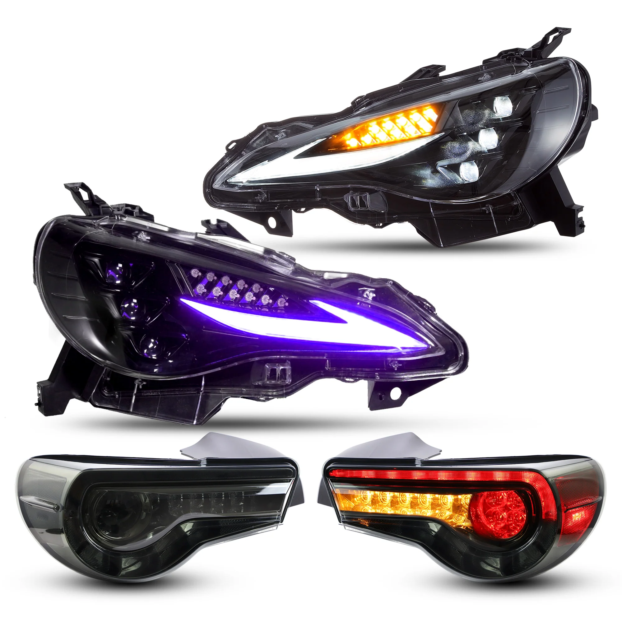 VLAND LED RGB Headlights Tail Lights Combo For Toyota 86 GT86 Subaru BRZ Scion FRS 2012-2021