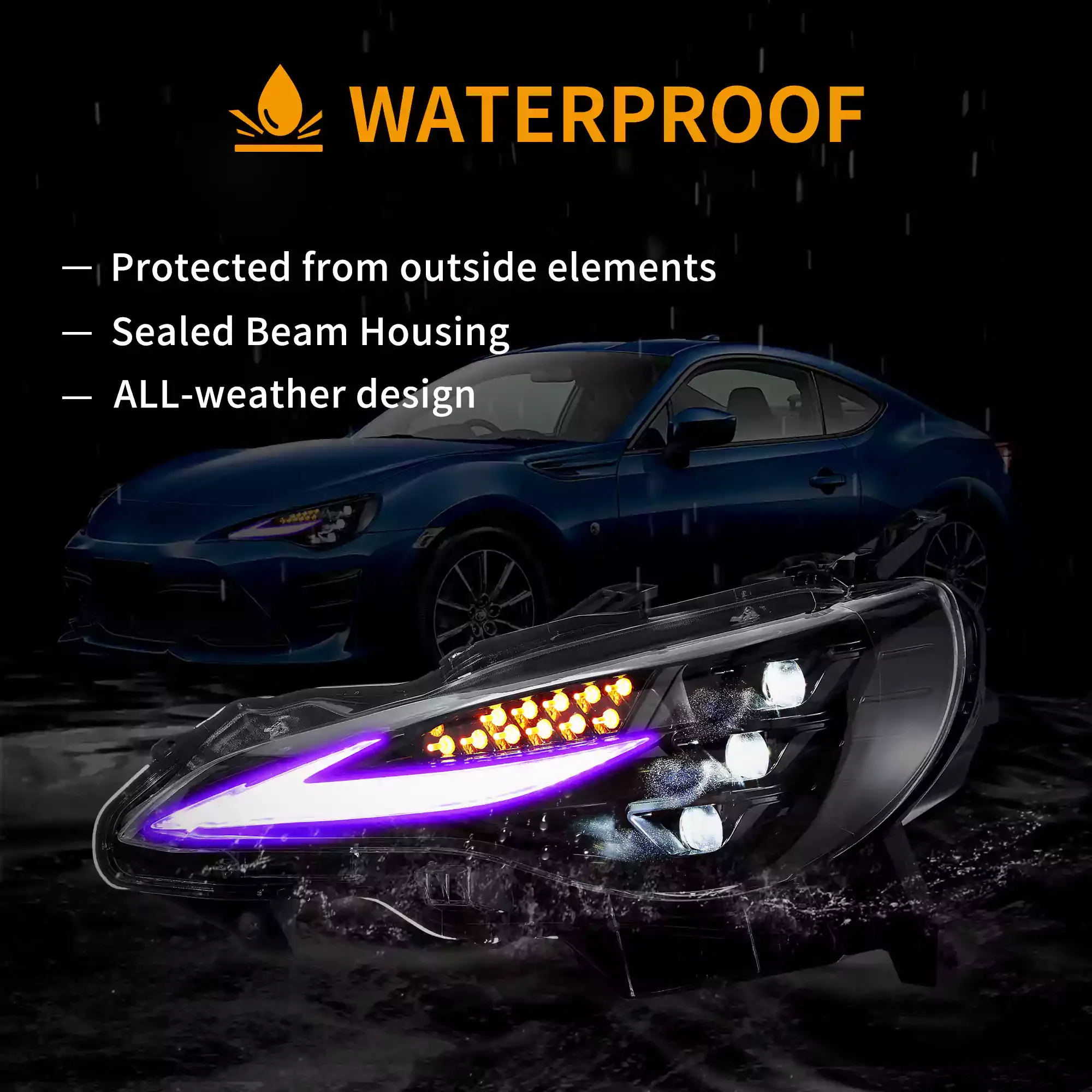 VLAND LED RGB Headlights Tail Lights Combo For Toyota 86 GT86 Subaru BRZ Scion FRS 2012-2021 - Image 15