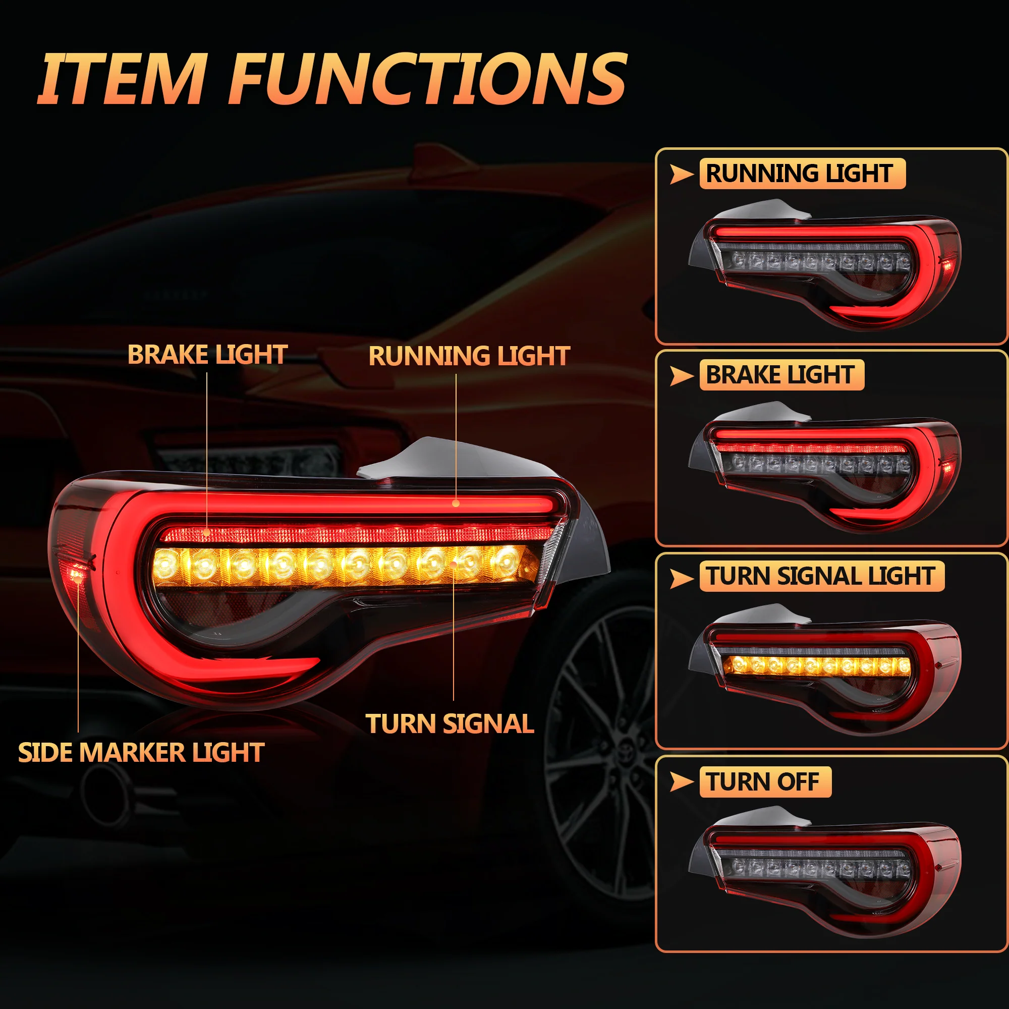 VLAND LED RGB Headlights Tail Lights Combo For Toyota 86 GT86 Subaru BRZ Scion FRS 2012-2021 - Image 8