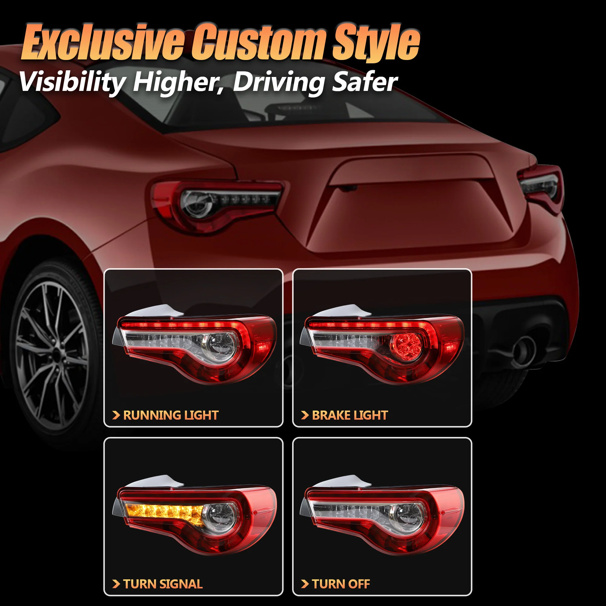 VLAND LED Projector Headlights and Tail Lights For Toyota 86/Subaru BRZ/Scion FR-S First Gen ZN6/ZC6 2012-2020 - Image 7