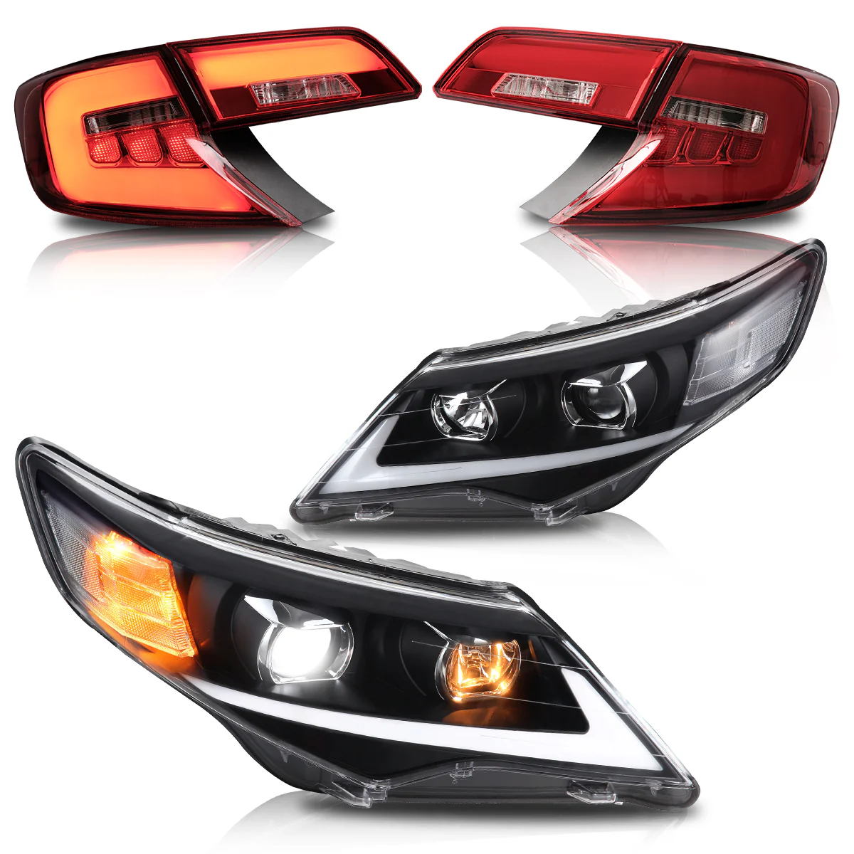VLAND LED Headlights and Taillights Combo For Toyota Camry 2012-2014 XV50 7th Gen [DOT.] - Image 2