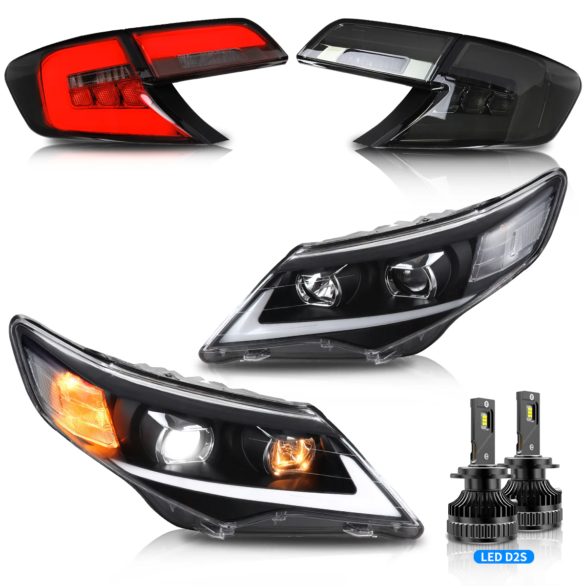 VLAND LED Headlights and Taillights Combo with Bulbs For Toyota Camry 2012-2014 XV50 7th Gen [DOT.] - Image 4