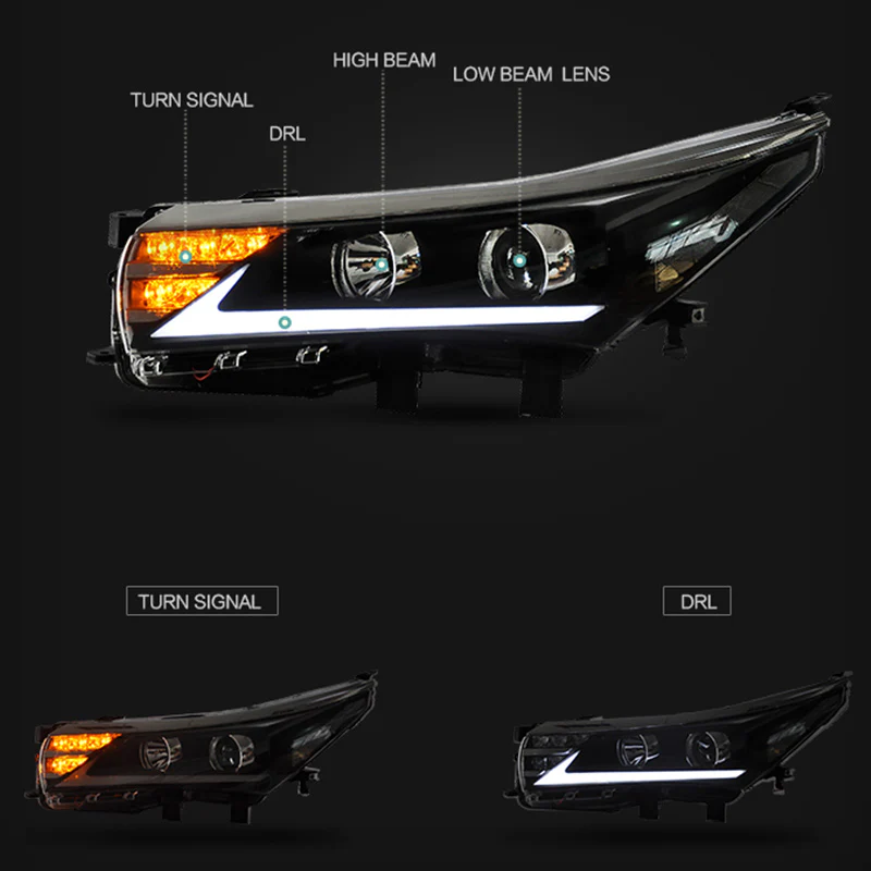VLAND LED Head Lights For Toyota Corolla 11th Gen E170/E180 International Version 2014-2019 -0251-GNLZ - Image 5