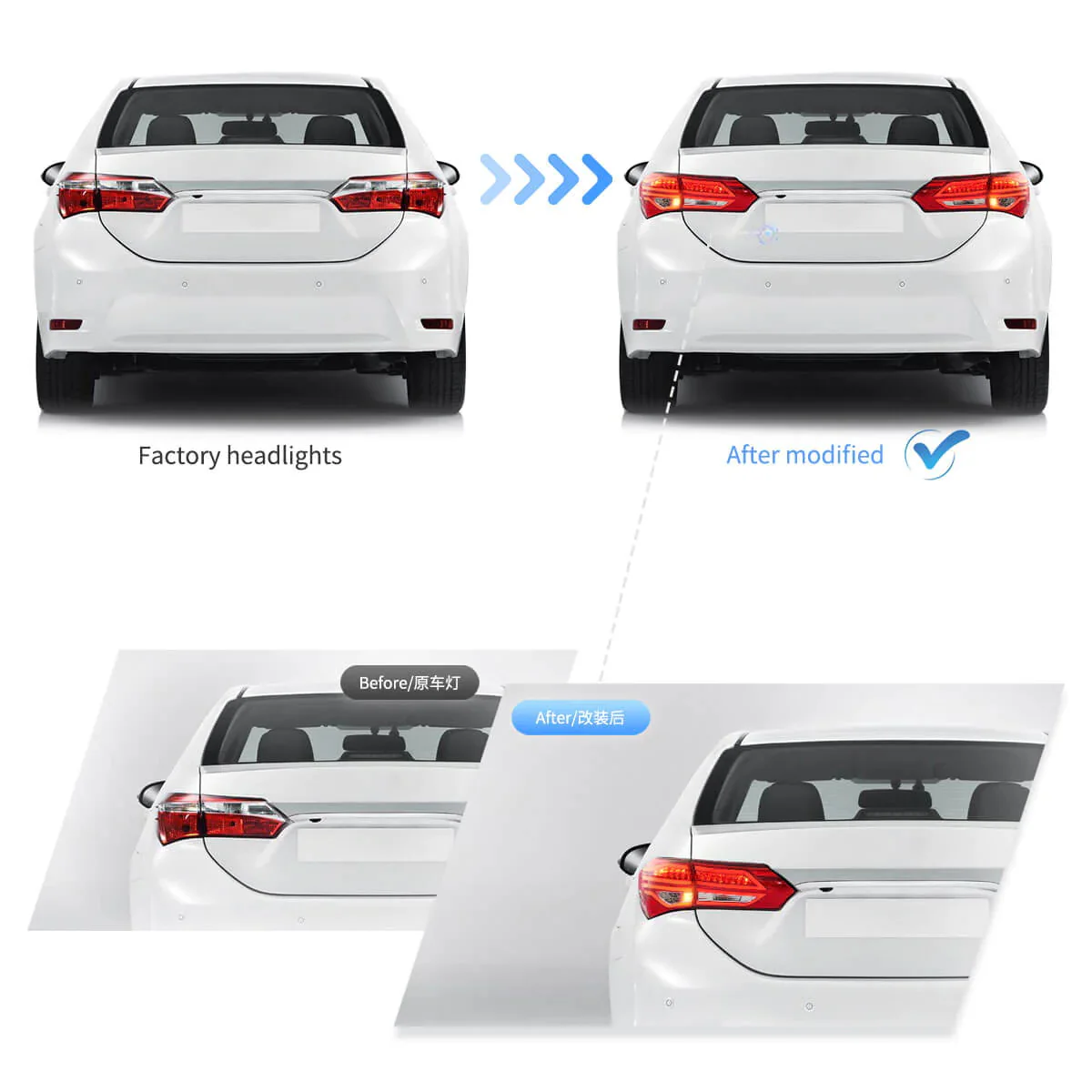 VLAND LED Tail Lights For Toyota Corolla 2014-2019 International E170/E180 Version - Image 11