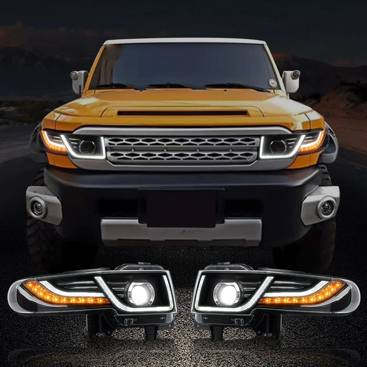 VLAND LED Headlights With Grille and Taillights For Toyota Fj Cruiser 2007-2023 - Image 9