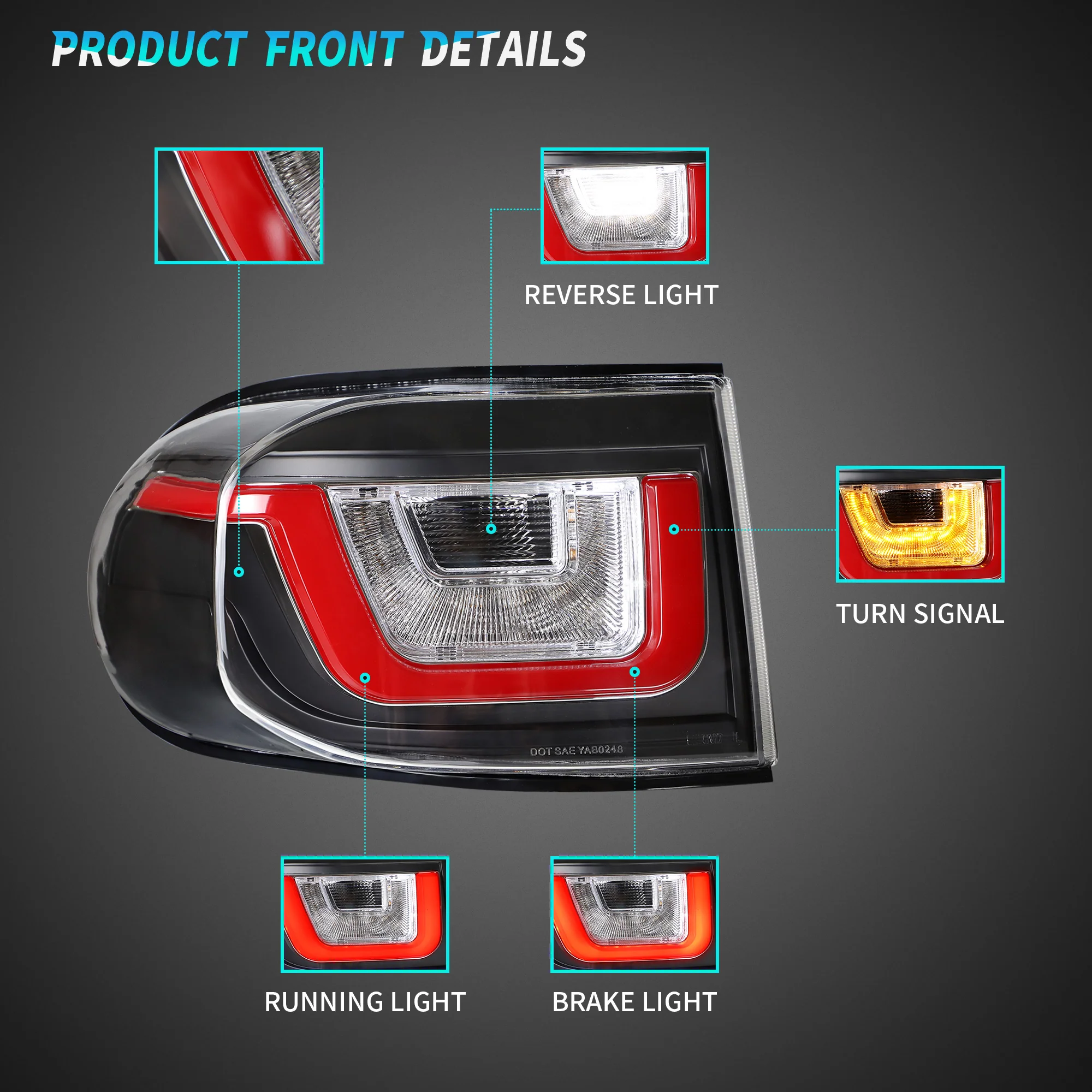 VLAND LED Headlights With Grille and Taillights with Bulbs For Toyota Fj Cruiser 2007-2023 - Image 6