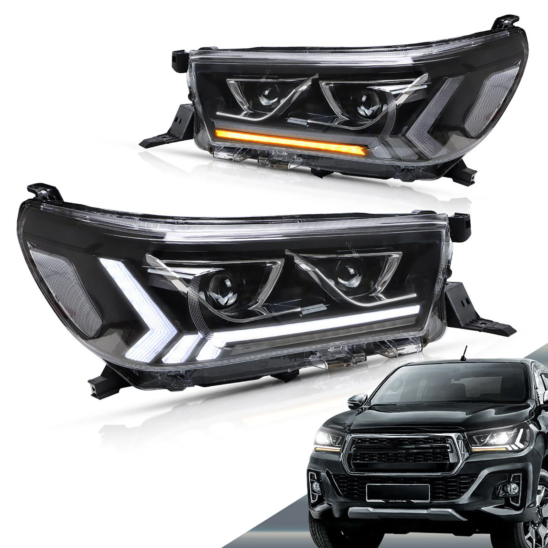 VLAND Full LED Headlights For Toyota Hilux / Revo 8th Gen 2015-2020 With Start Dynamic Lighting - Image 20