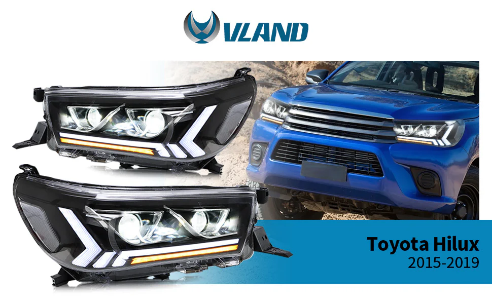 VLAND Full LED Headlights For Toyota Hilux / Revo 8th Gen 2015-2020 With Start Dynamic Lighting - Image 22
