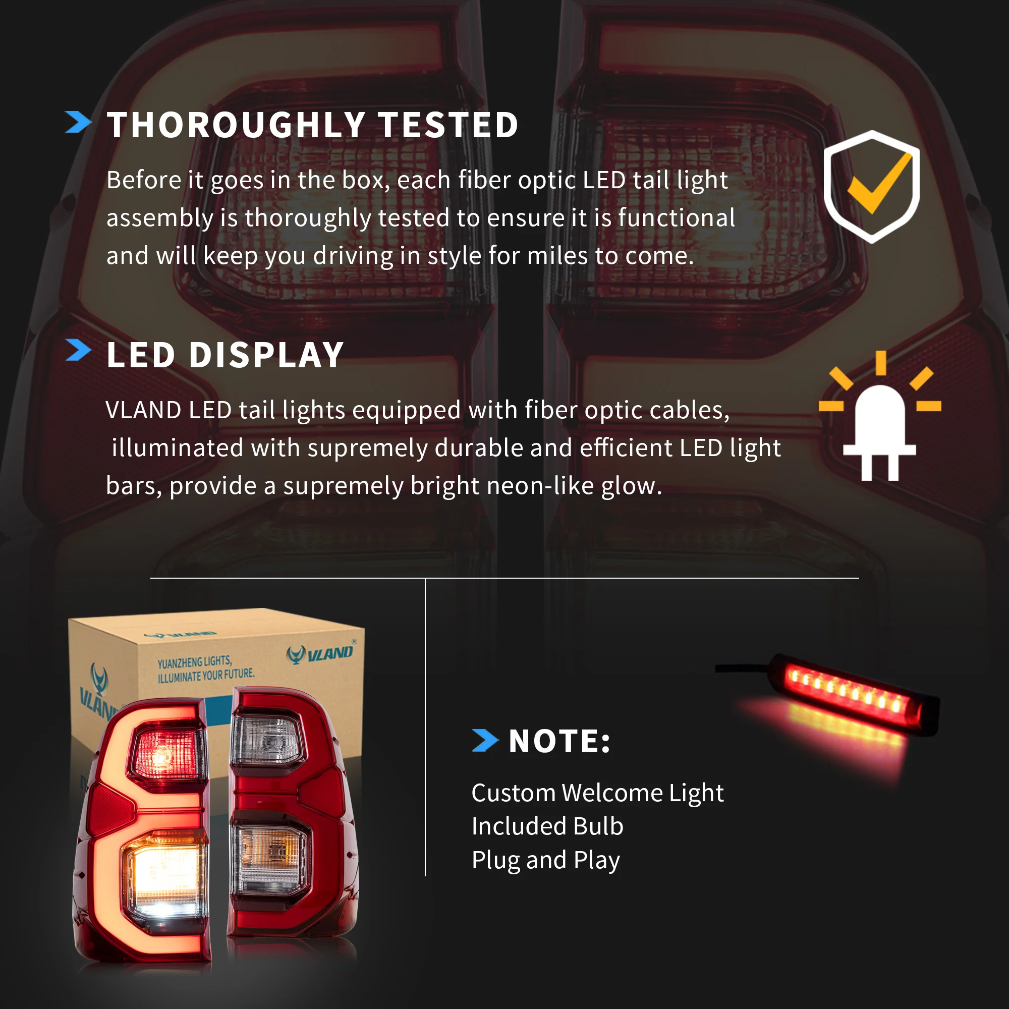 VLAND LED Tail Lights For Toyota Hilux / Vigo 2015-2020 with Start-up Animation - Image 19