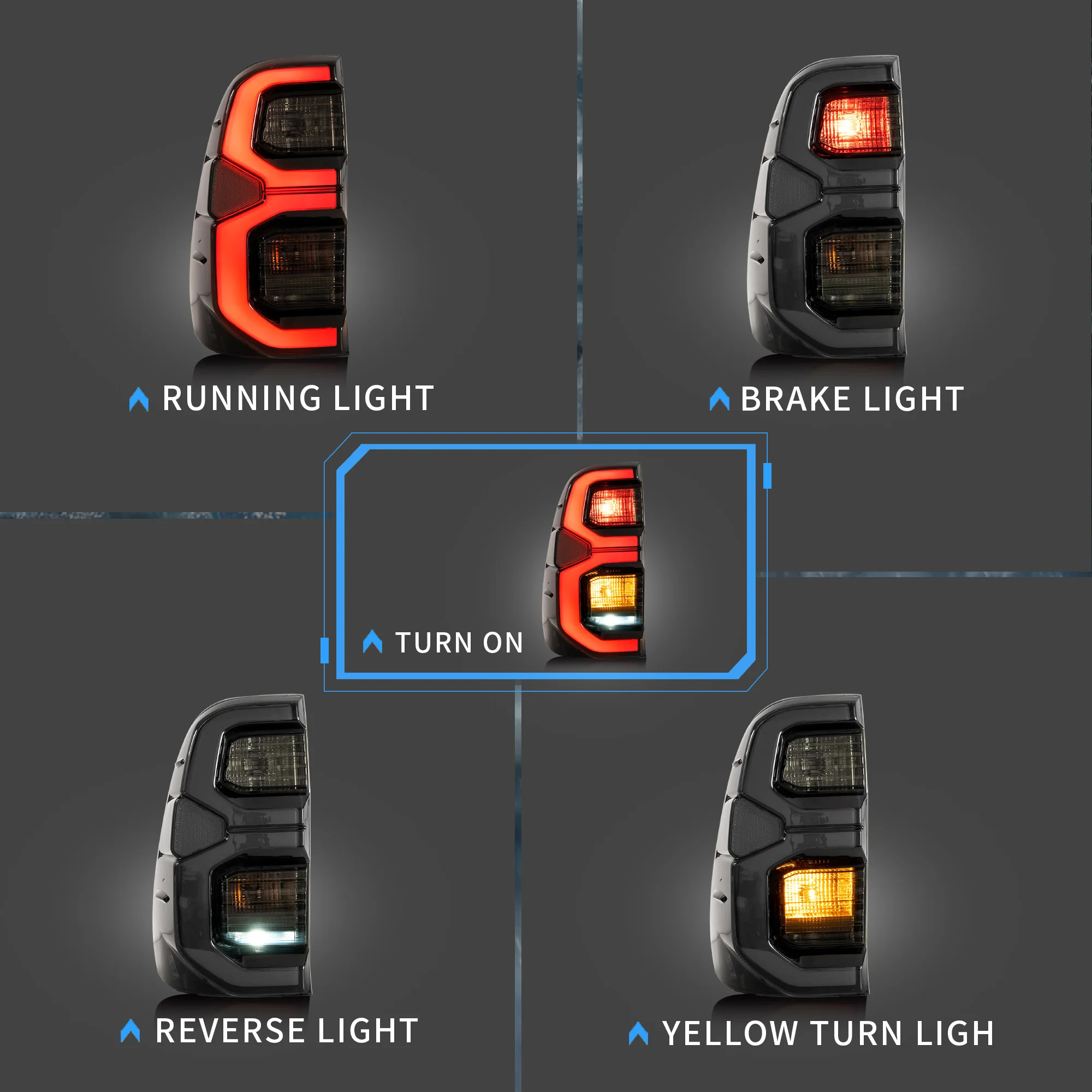 VLAND LED Tail Lights For Toyota Hilux / Vigo 2015-2020 with Start-up Animation - Image 5