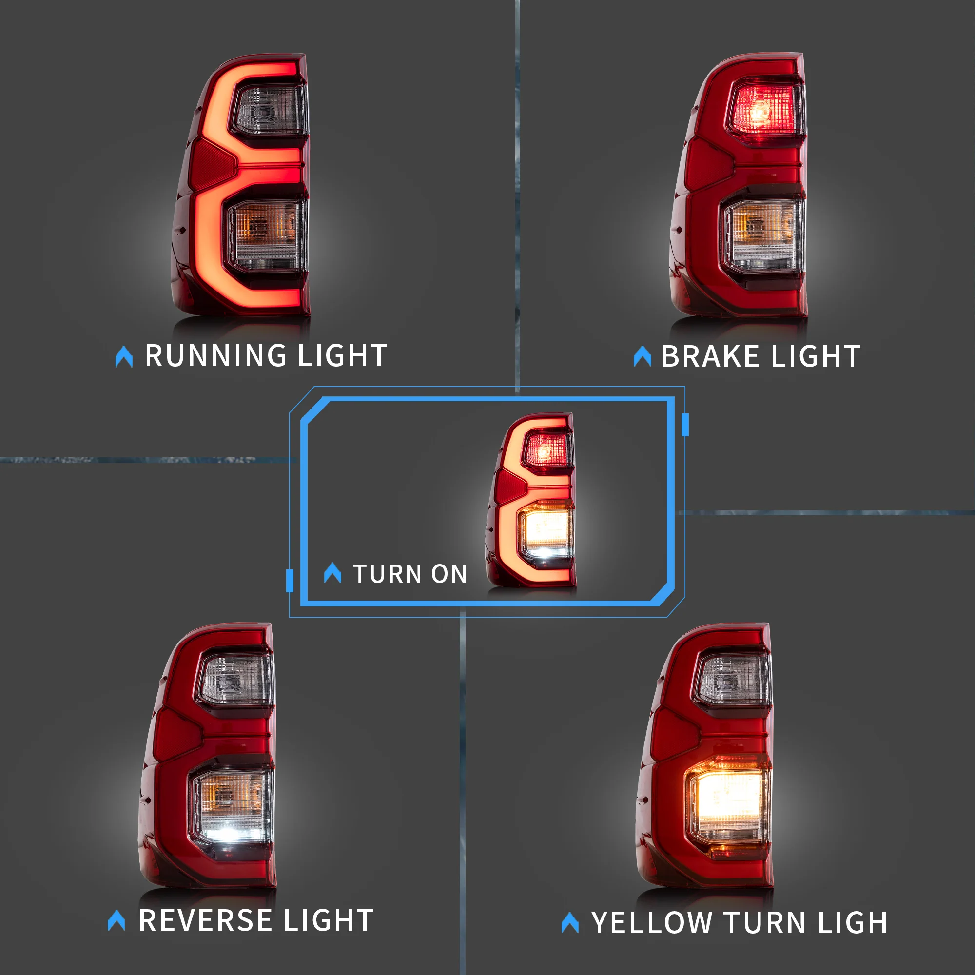 VLAND LED Tail Lights For Toyota Hilux / Vigo 2015-2020 with Start-up Animation - Image 6