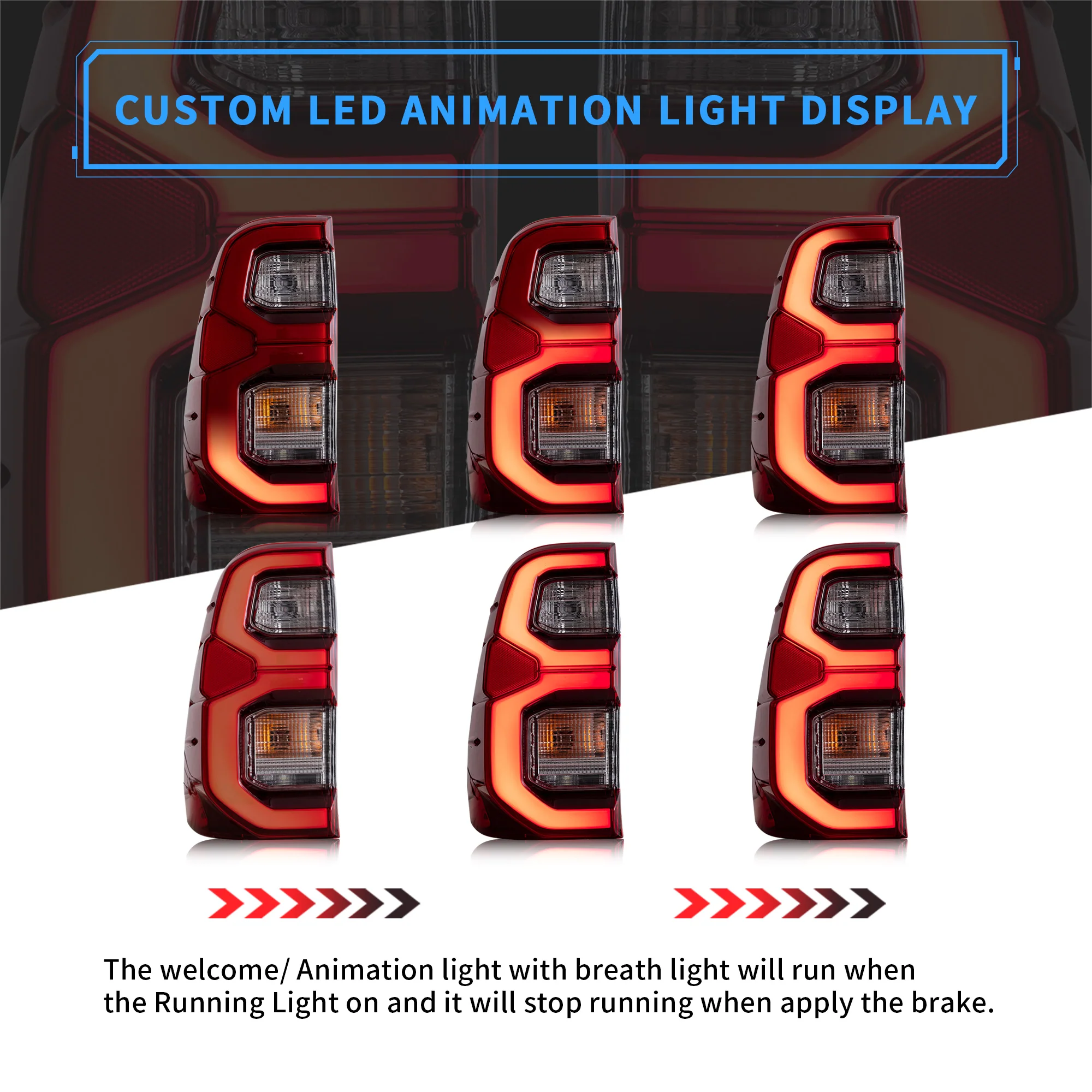 VLAND LED Tail Lights For Toyota Hilux / Vigo 2015-2020 with Start-up Animation - Image 8