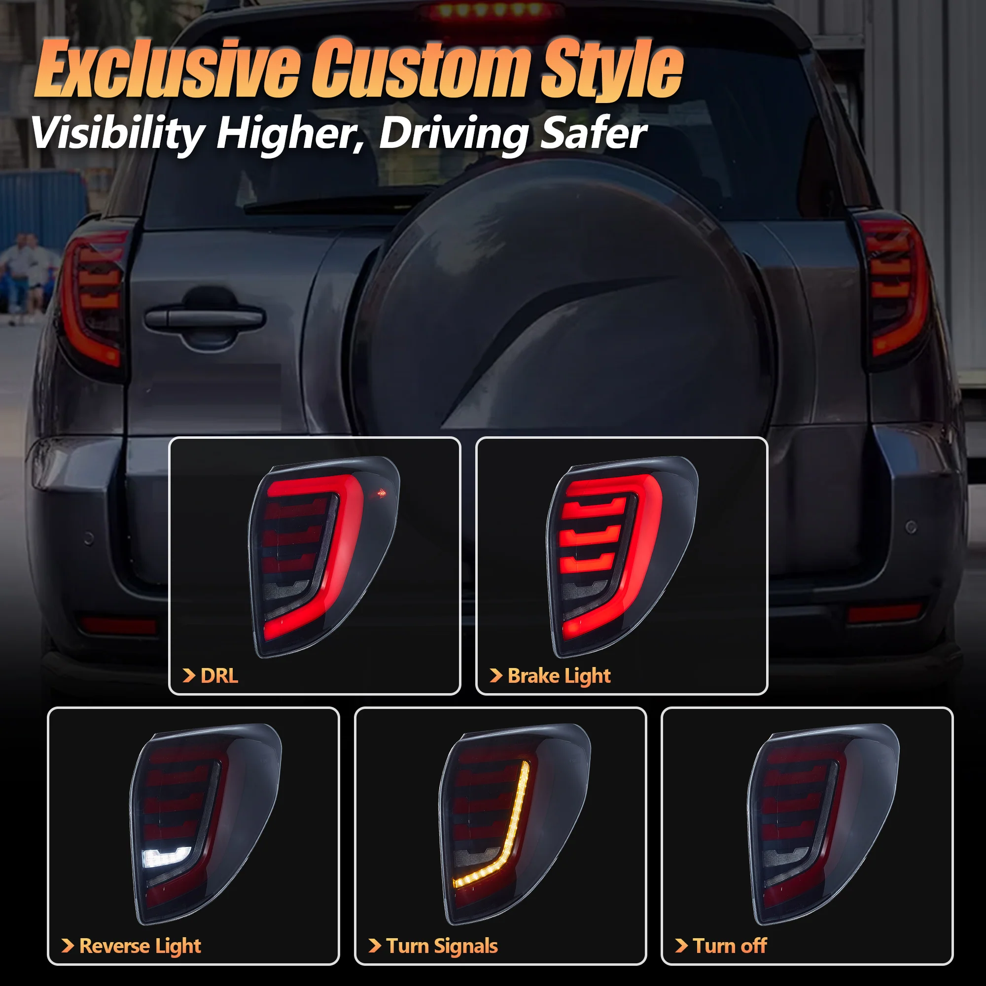 VLAND LED Taillights For Toyota RAV4 2006-2012 w/Animation Sequential Turn Rear Tail Lights Assembly - Image 4
