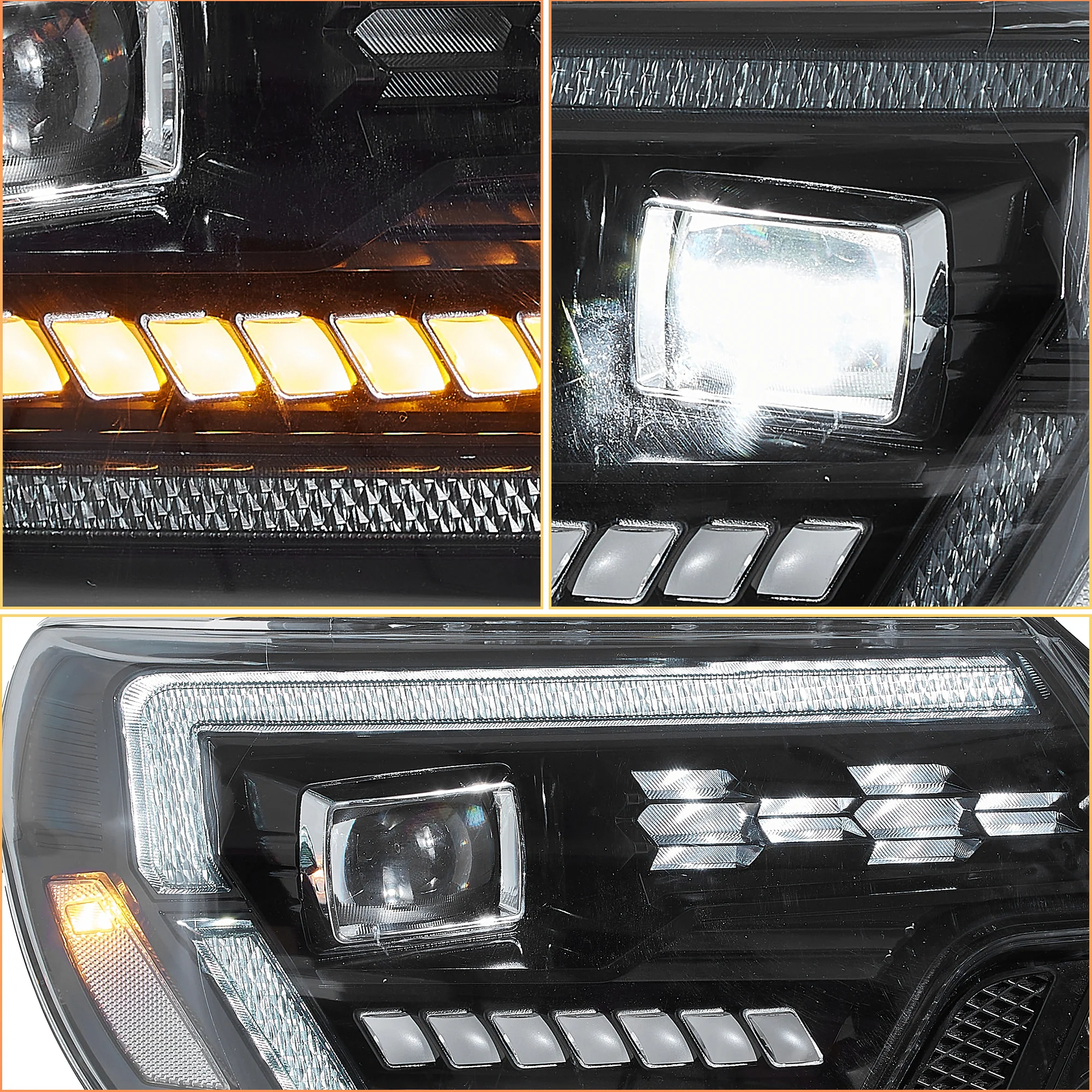VLAND Full LED Headlights For Toyota Tacoma 2012-2015 2nd Gen Restyled With Dynamic DRL - Image 7