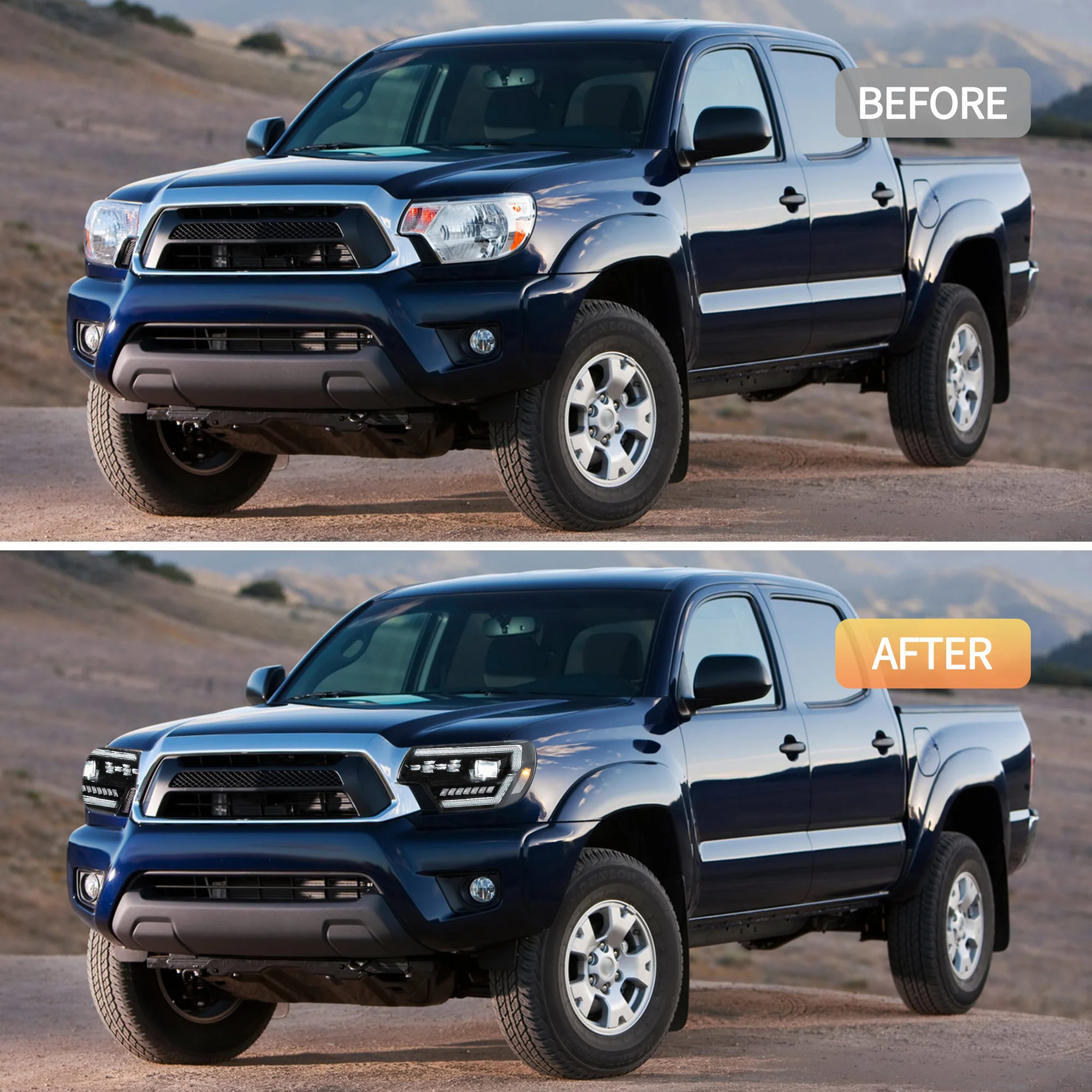 VLAND Full LED Headlights For Toyota Tacoma 2012-2015 2nd Gen Restyled With Dynamic DRL - Image 8