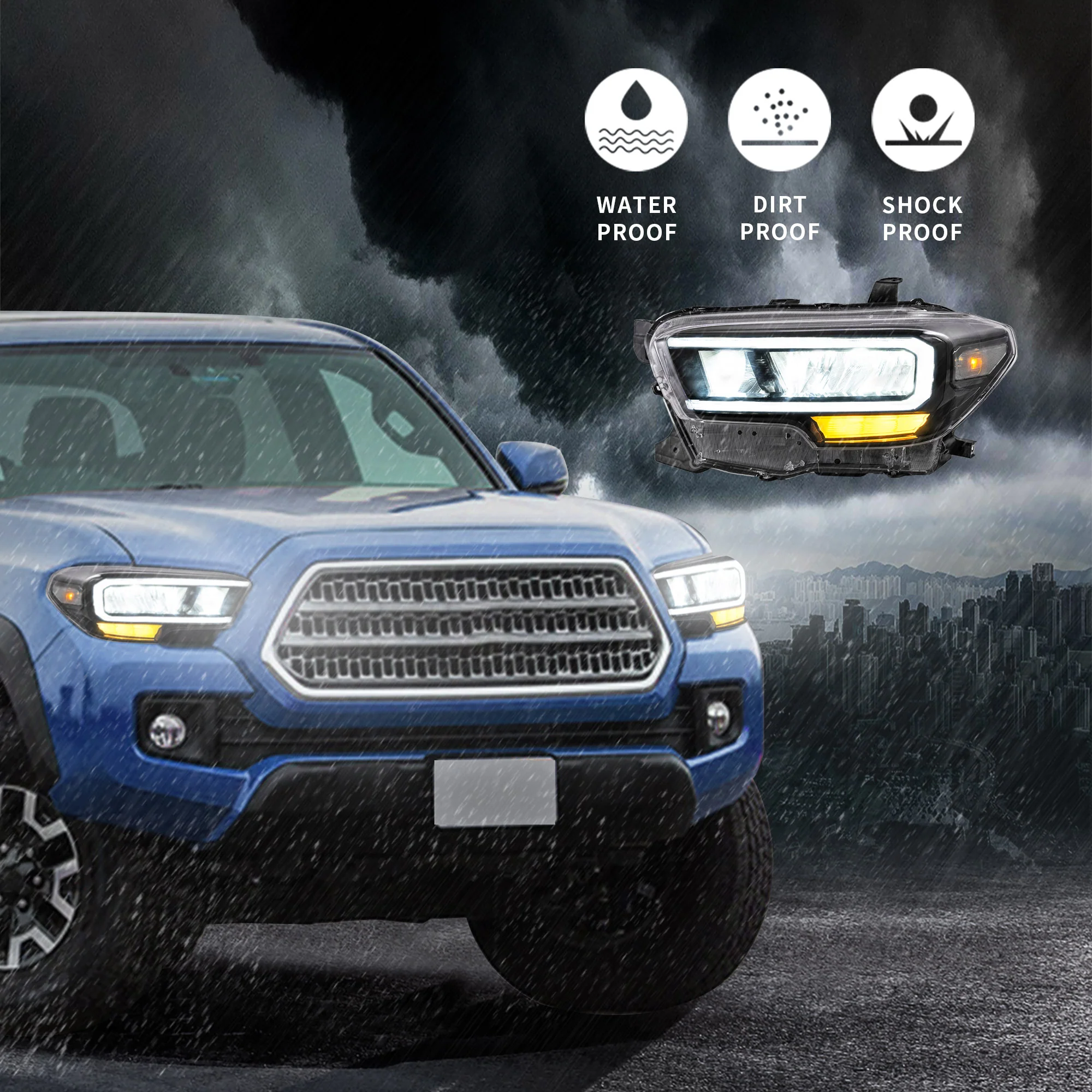 VLAND Full LED Headlights For Toyota Tacoma N300 3rd Gen 2015-2024 [DOT. SAE.] - Image 9