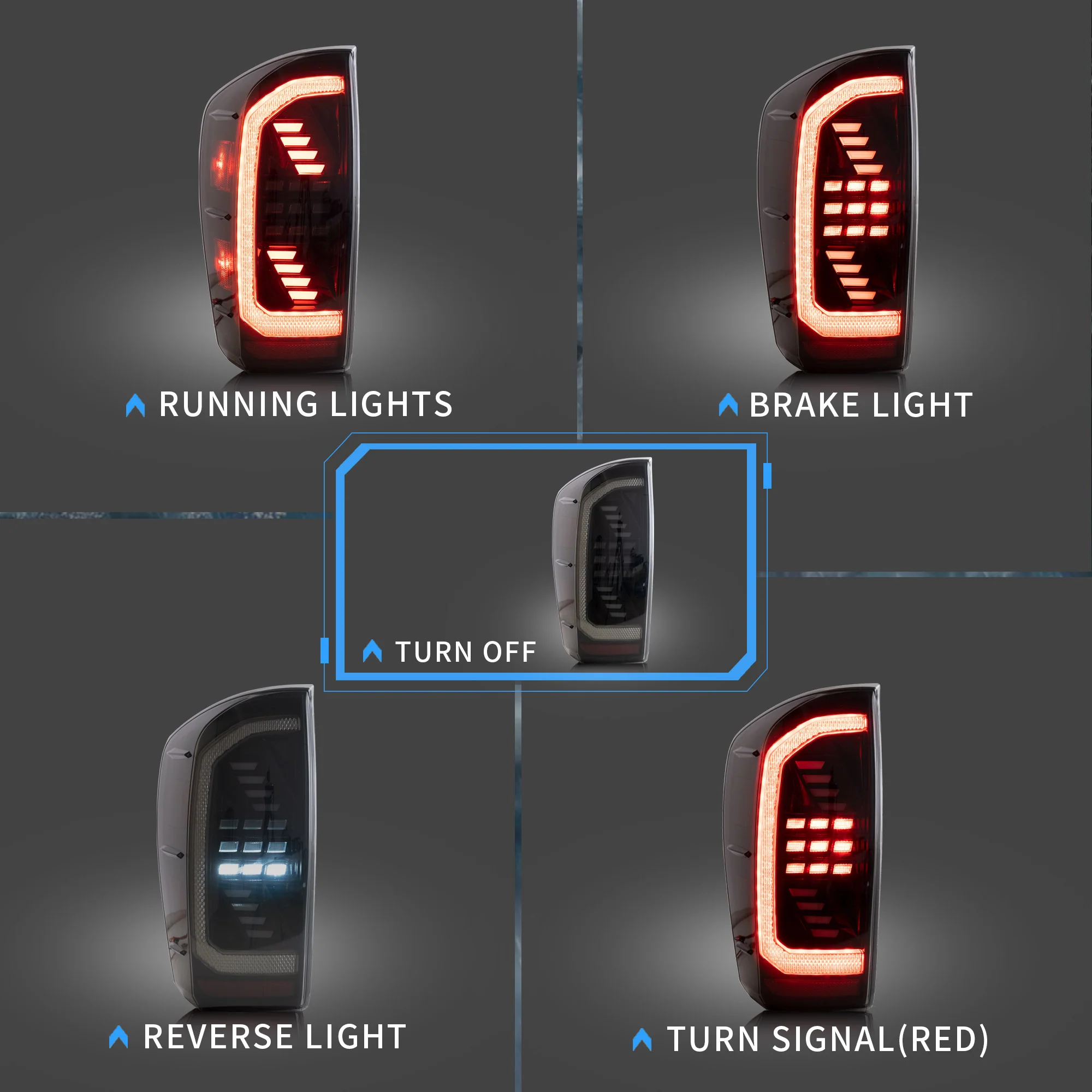 VLAND LED Headlights & Tail Lights For Toyota Tacoma N300 3rd Gen 2015-2024 Front And Rear Lamps Kits [DOT.] - Image 12