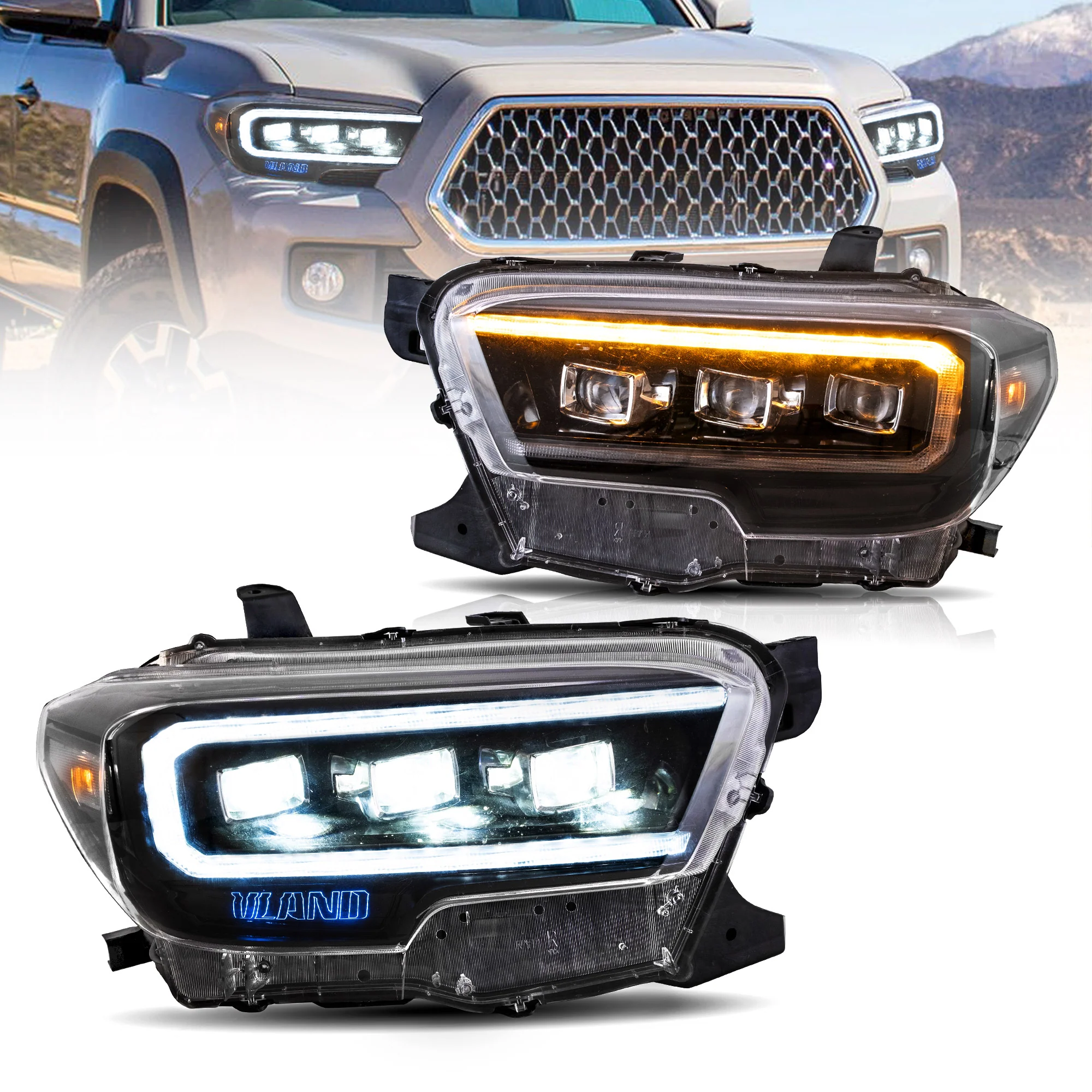 VLAND LED Headlights & Tail Lights For Toyota Tacoma N300 3rd Gen 2015-2024 Front And Rear Lamps Kits [DOT.] - Image 5