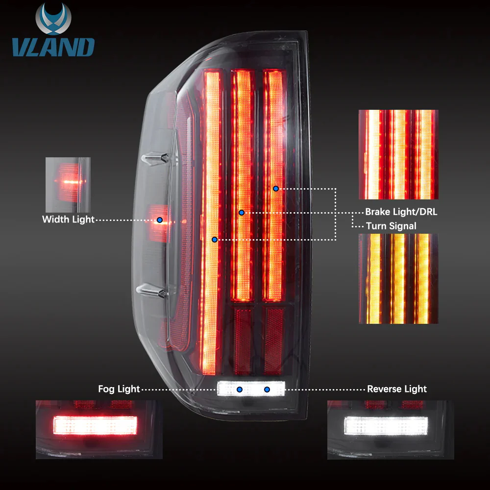 VLAND LED Tail Lights For Toyota Tundra 2nd Gen XK50 2014-2021 With Startup Animation [DOT.] - Image 6