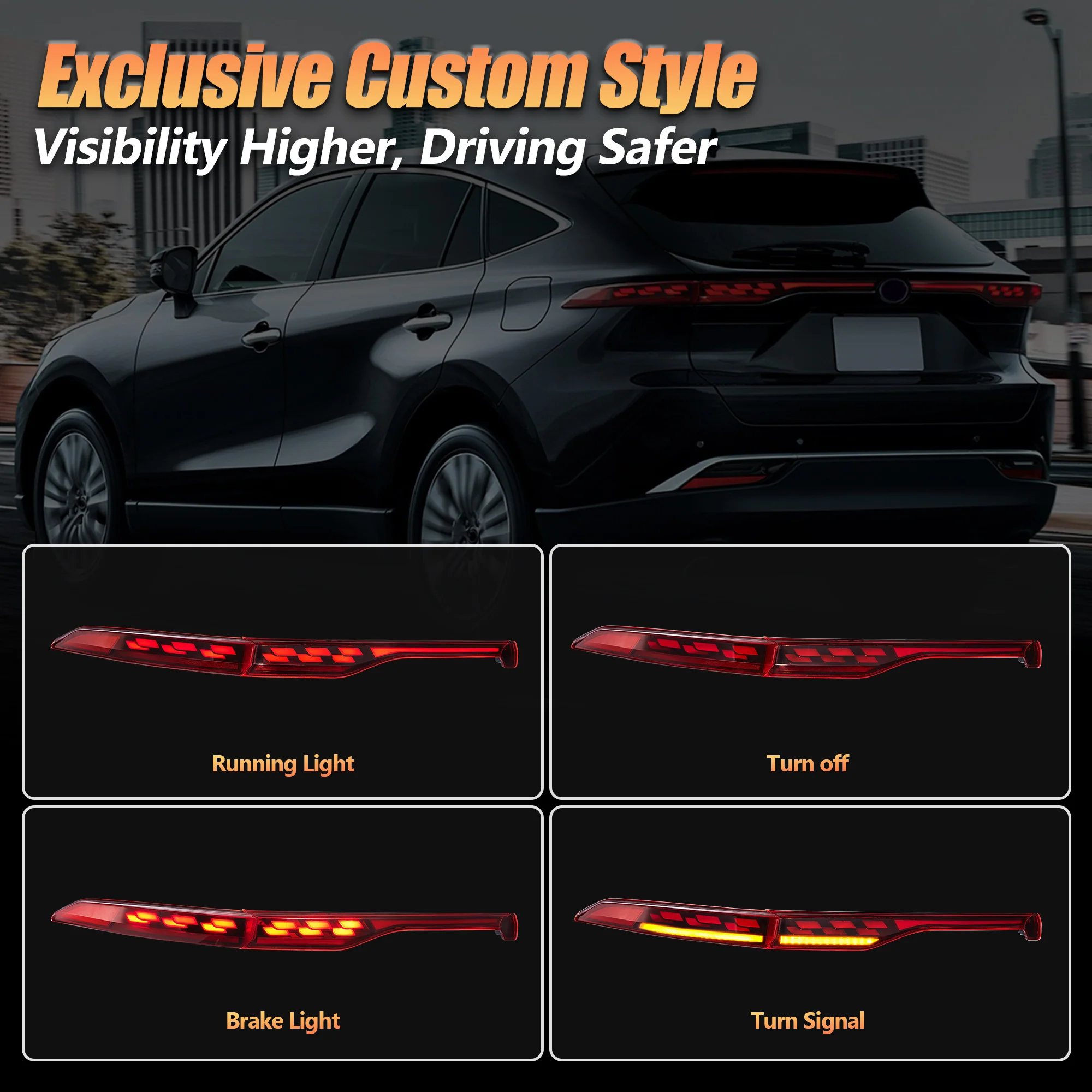 VLAND LED Taillights For Toyota Venza 2nd Gen / Harrier 4th Gen 2021-2024 With Startup Animation - Image 5