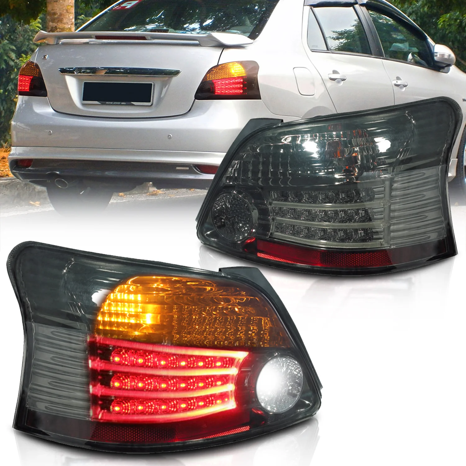 VLAND LED Taillights For Toyota Yaris / Vios / Belta Sedan and Hatchback Second Generation XP90 2007-2012 - Image 2