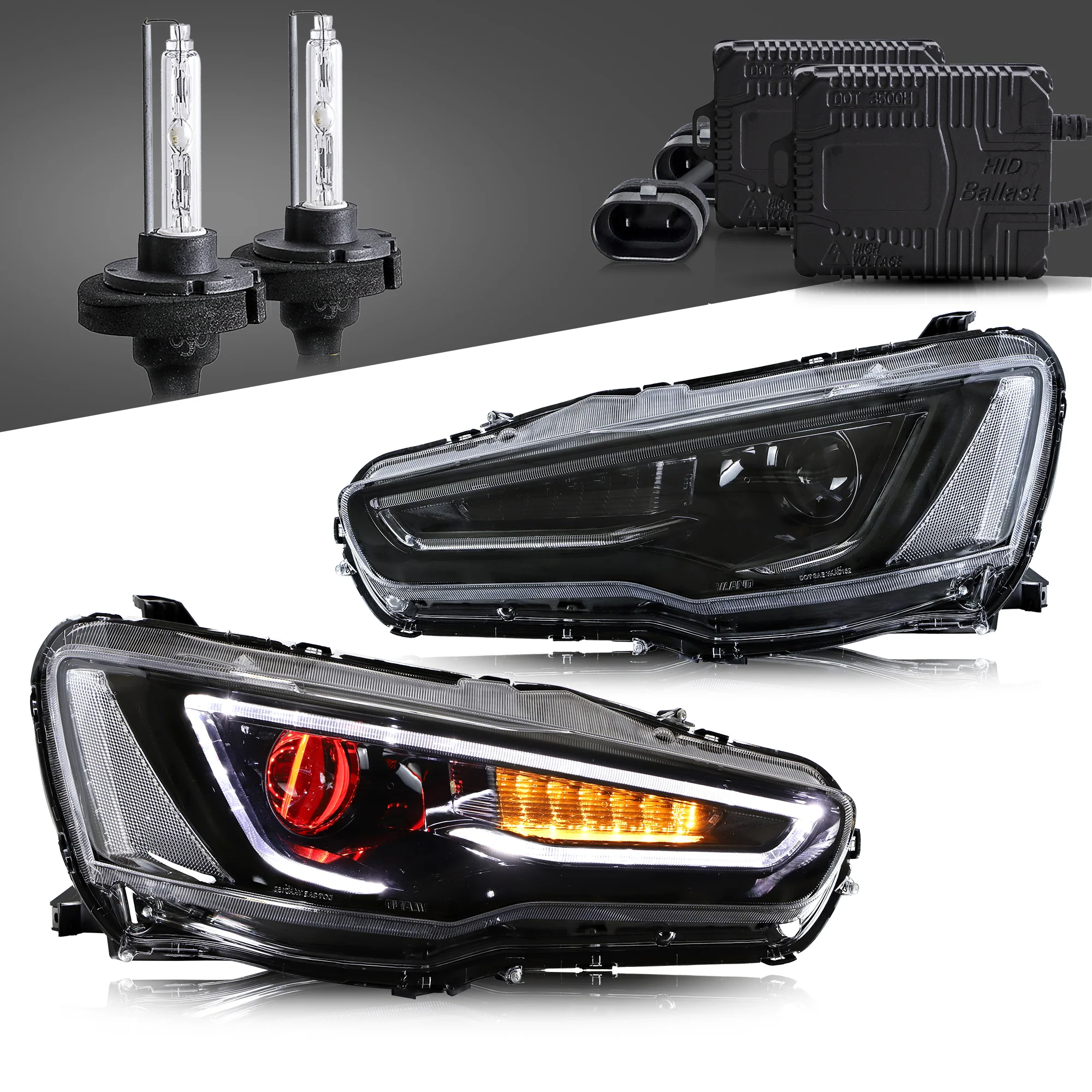 VLAND Demon Eye Headlights For Mitsubishi Lancer GT EVO X 2008-2018 - Image 16