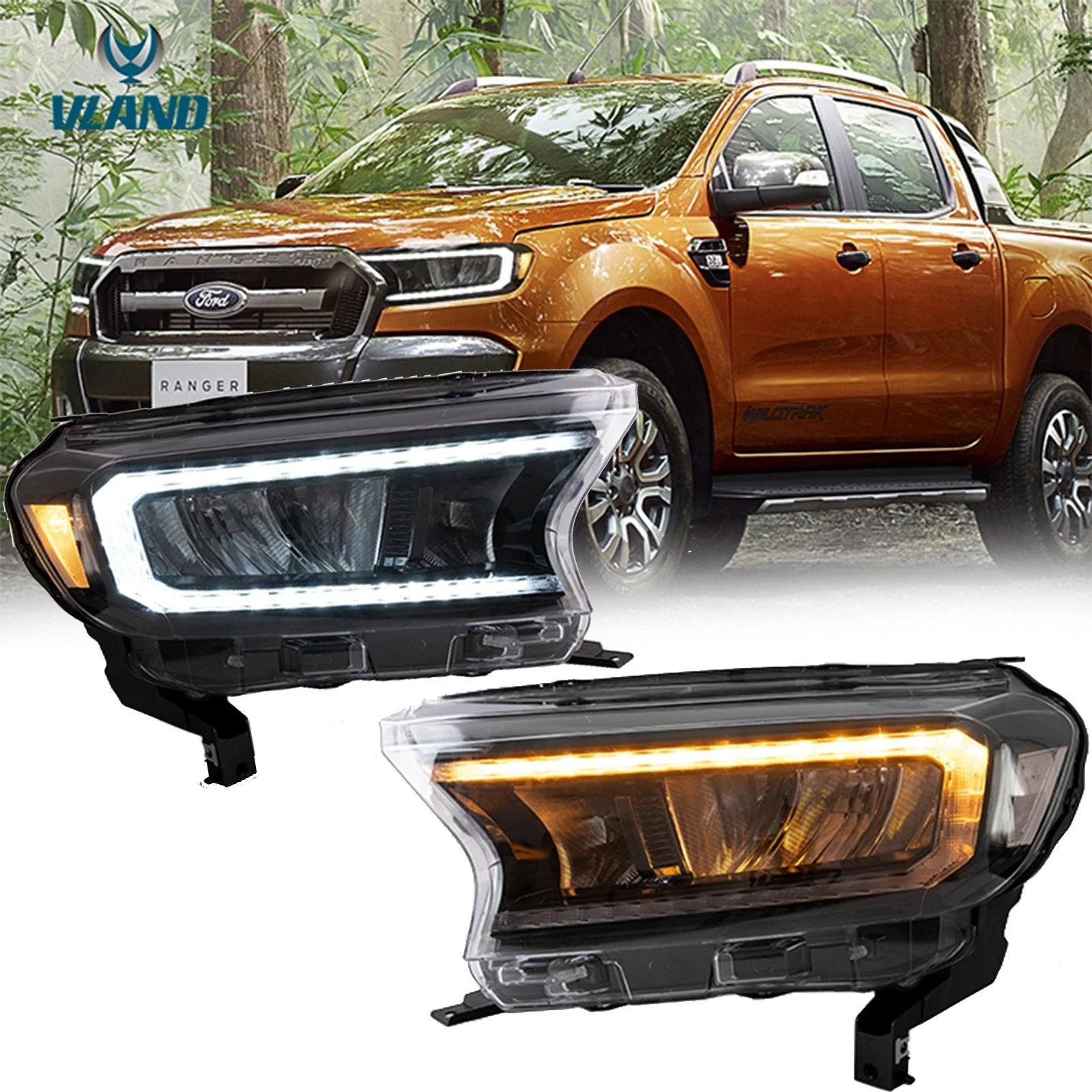 VLAND Full LED Headlights For Ford Ranger T6 Raptor & Wildtrak 2015-2020 (For International Version)[E-MARK./DOT./SAE.] - Image 19