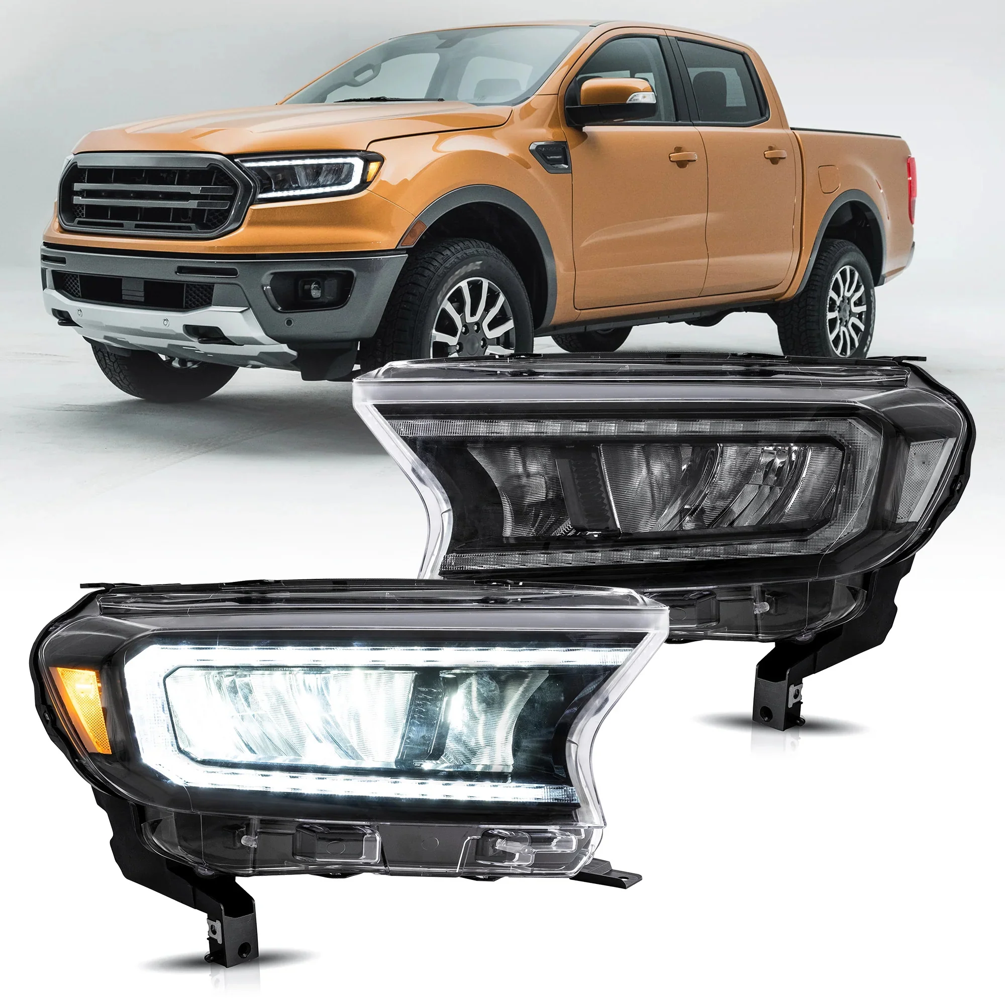 VLAND Full LED Headlights For Ford Ranger T6 Raptor & Wildtrak 2015-2020 (For International Version)[E-MARK./DOT./SAE.] - Image 3