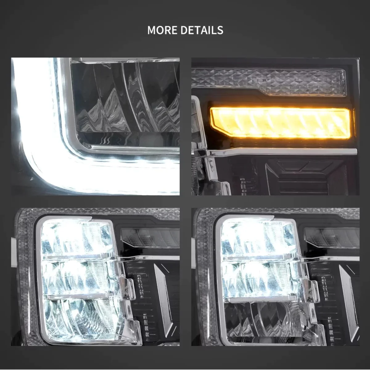 VLAND Full LED Headlights For GMC Sierra 1500 2500HD 3500HD 2007-2014 With Dynamic DRL - Image 11