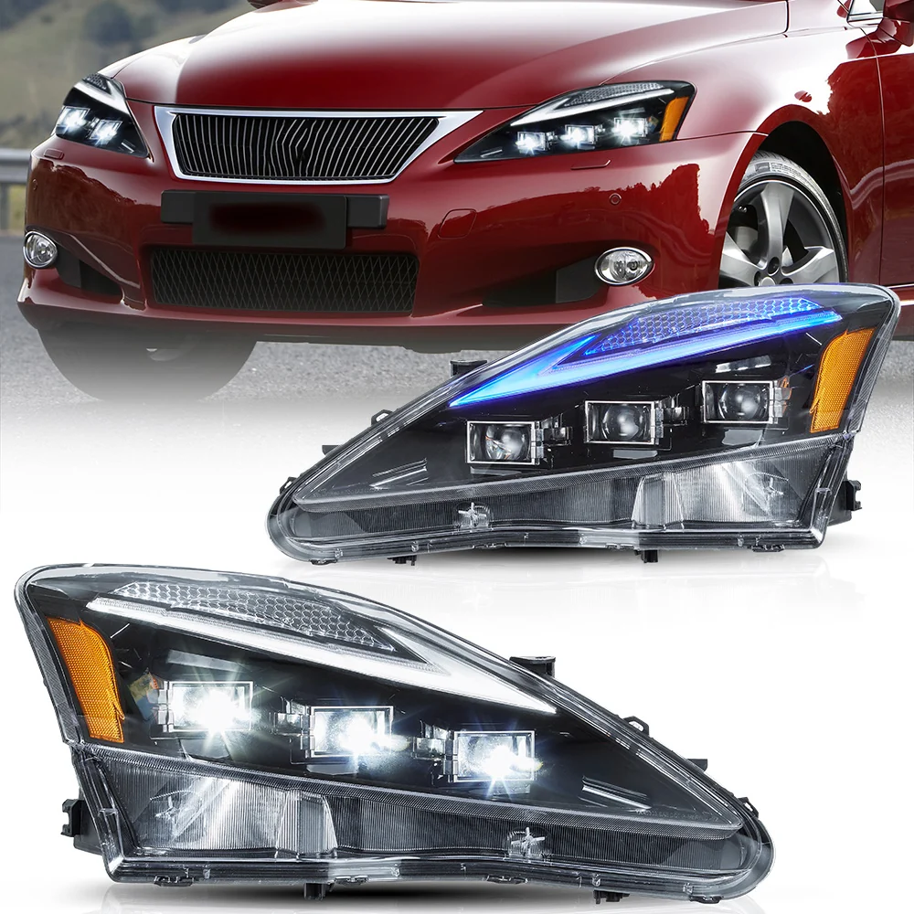 VLAND Full LED Headlights For Lexus IS250 & IS350 & ISF [XE20] 2005-2013 Sedan With Blue Breathing Animation - Image 4