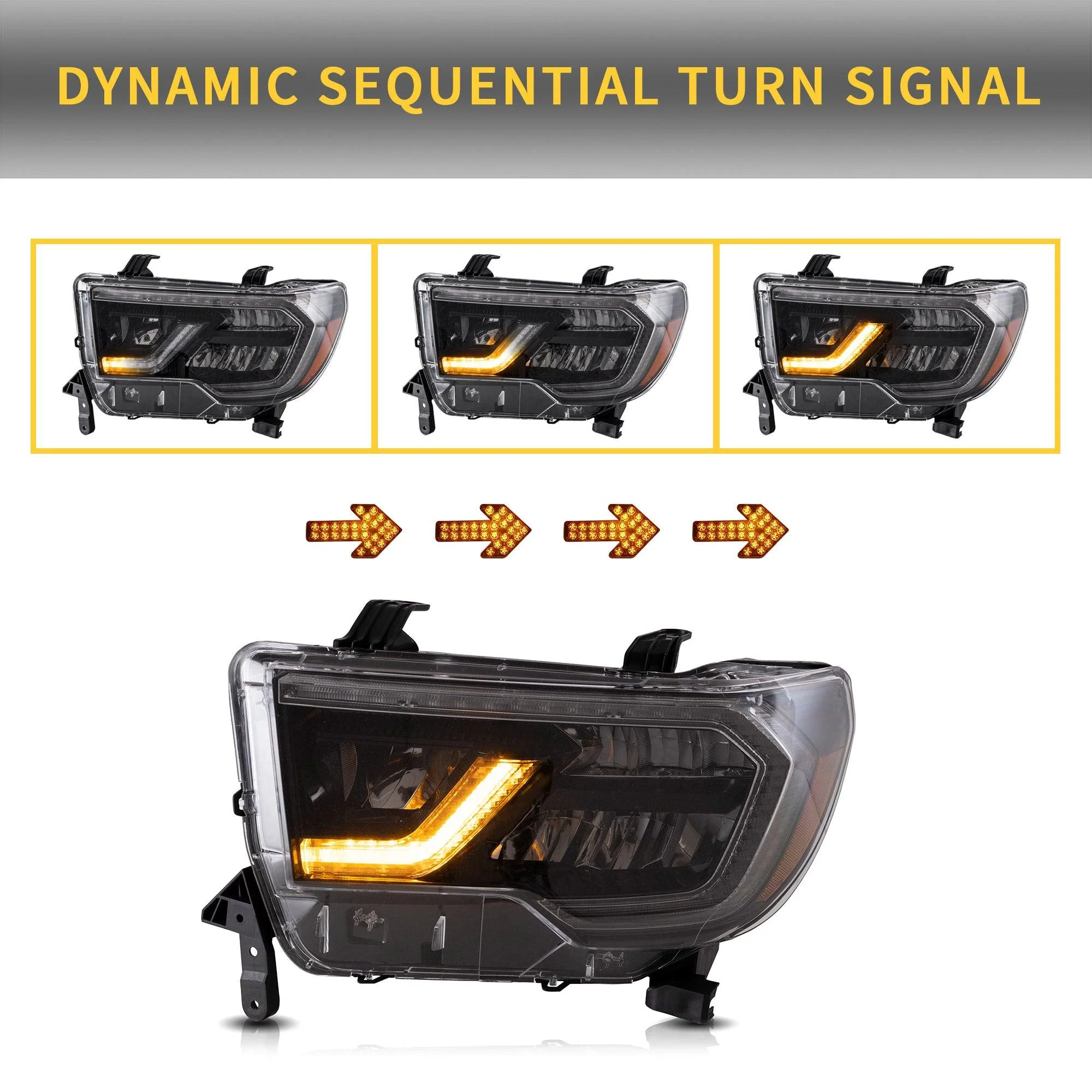 VLAND LED Headlights For Toyota Tundra 2007-2013 & Toyota Sequoia 2008-2020 - Image 4