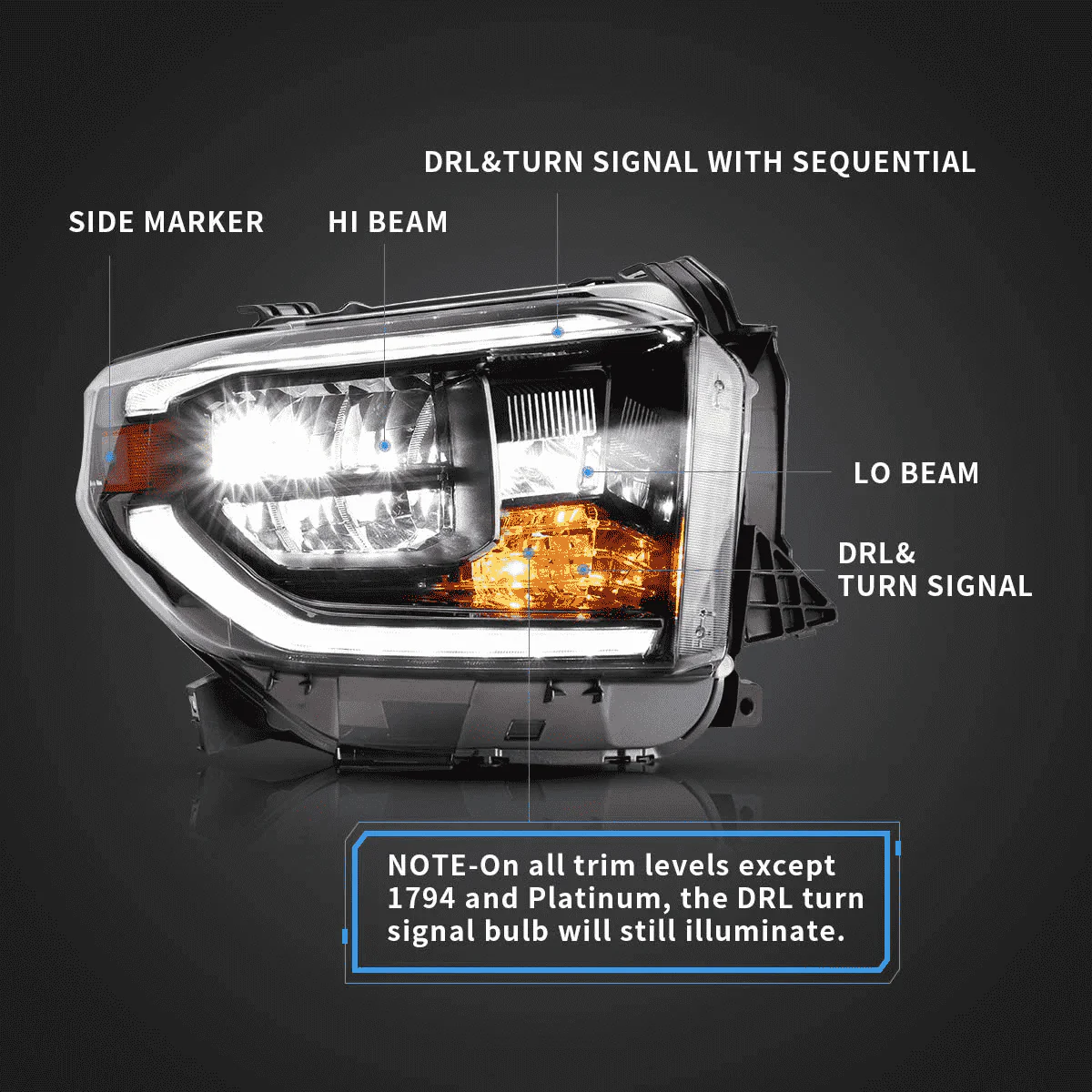 VLAND LED Headlights For Toyota Tundra 2014-2021 Refreshed Models [DOT.] - Image 19