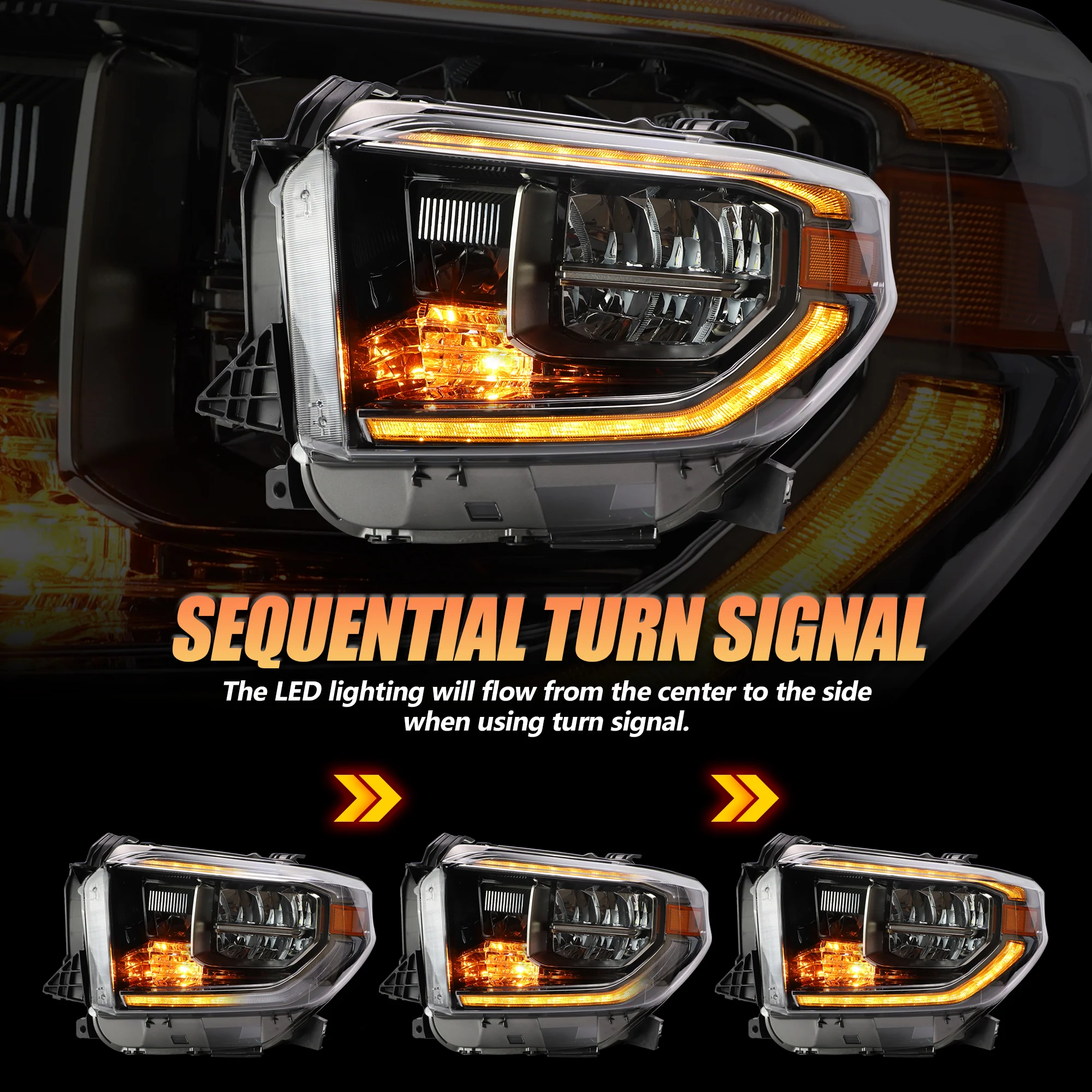 VLAND LED Headlights For Toyota Tundra 2014-2021 Refreshed Models [DOT.] - Image 5