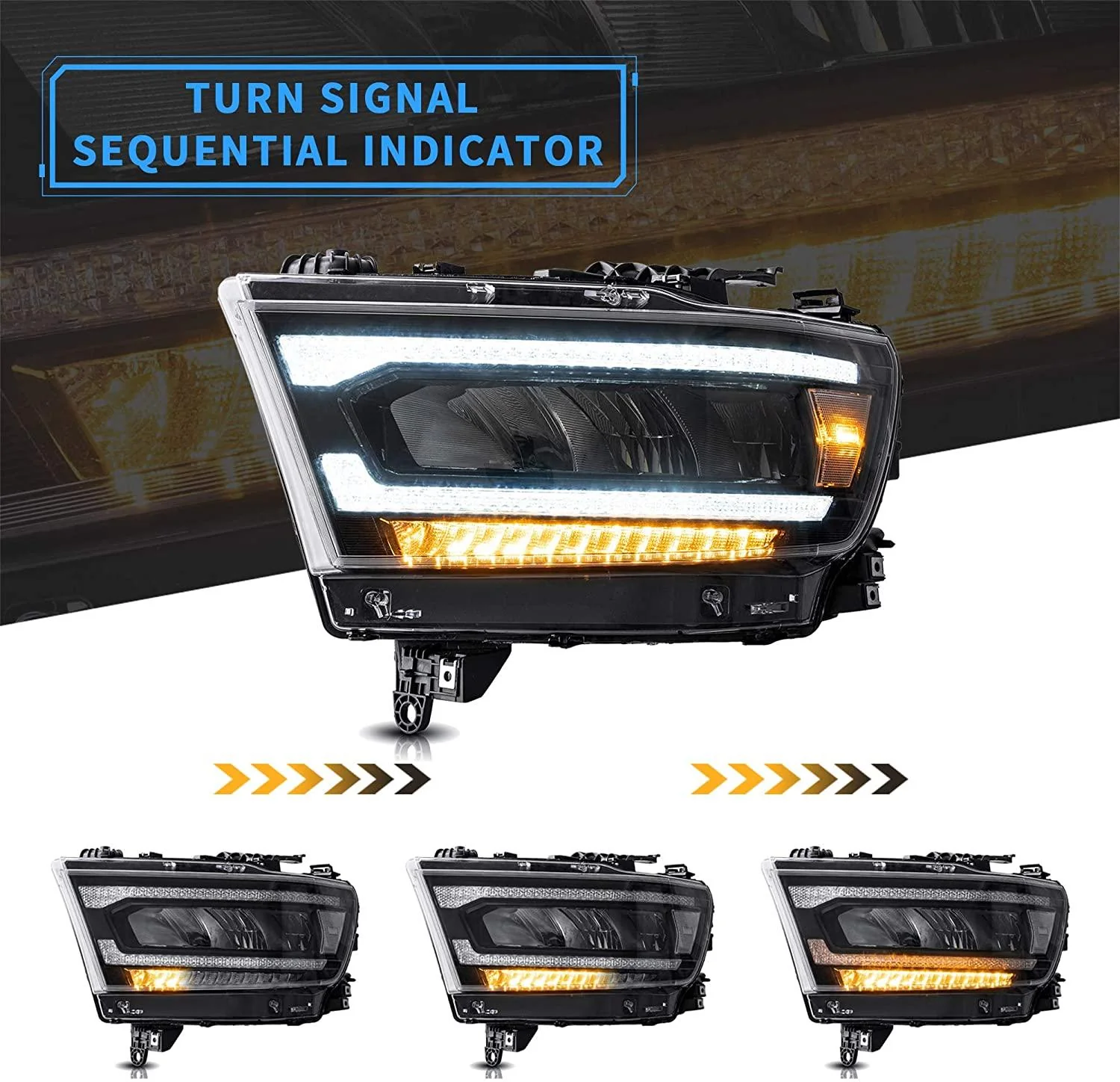VLAND Full LED/Matrix Projector Headlights For Dodge RAM 1500 2019-UP [DOT. SAE.E-MARK] - Image 5