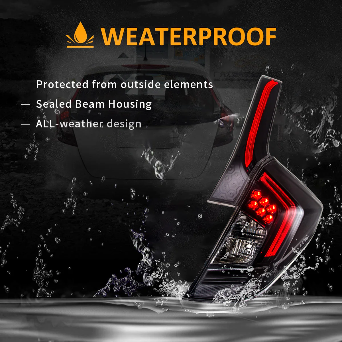 VLAND Full LED Tail Lights For Honda Fit / Jazz 2014-2020 Rear Lights - Image 5