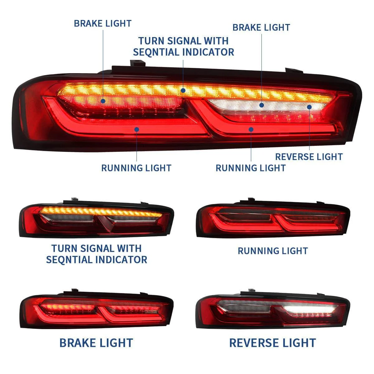 VLAND LED Tail Lights For Chevrolet Camaro 2016-2018 (Fit For European Models) - Image 10