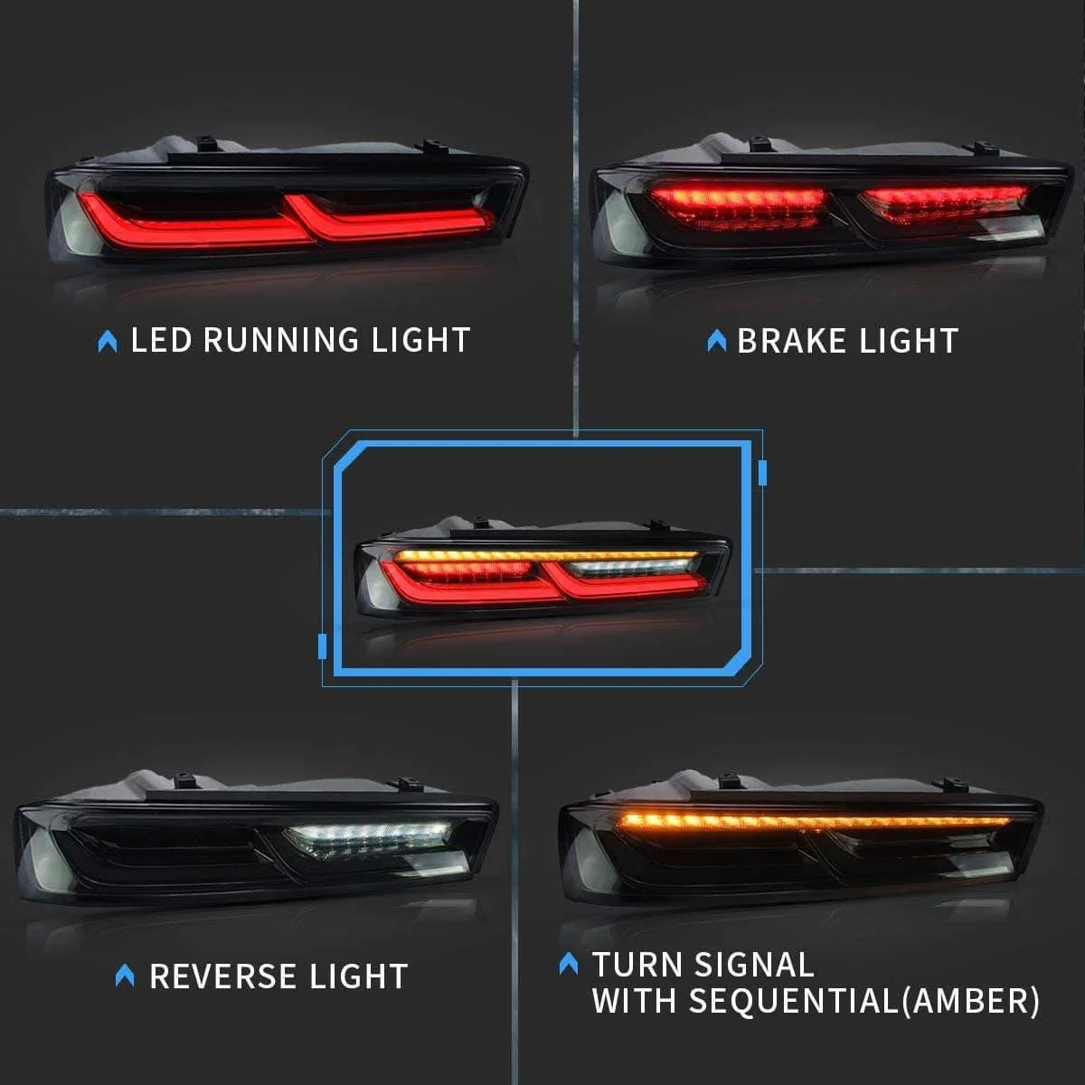 VLAND LED Tail Lights For Chevrolet Camaro 2016-2018 (Fit For European Models) - Image 7